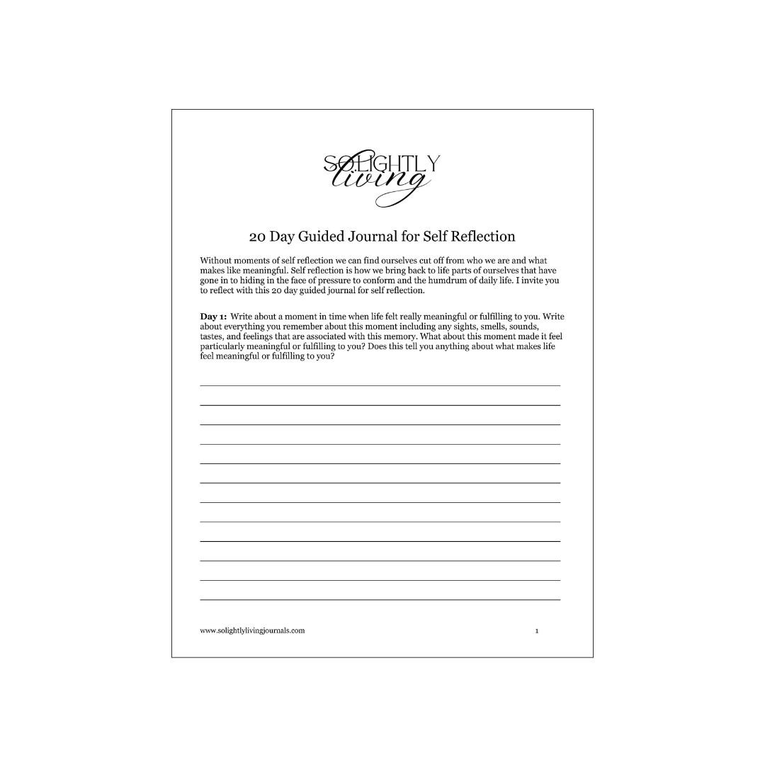 Free printable journal pages for self reflection page 1.