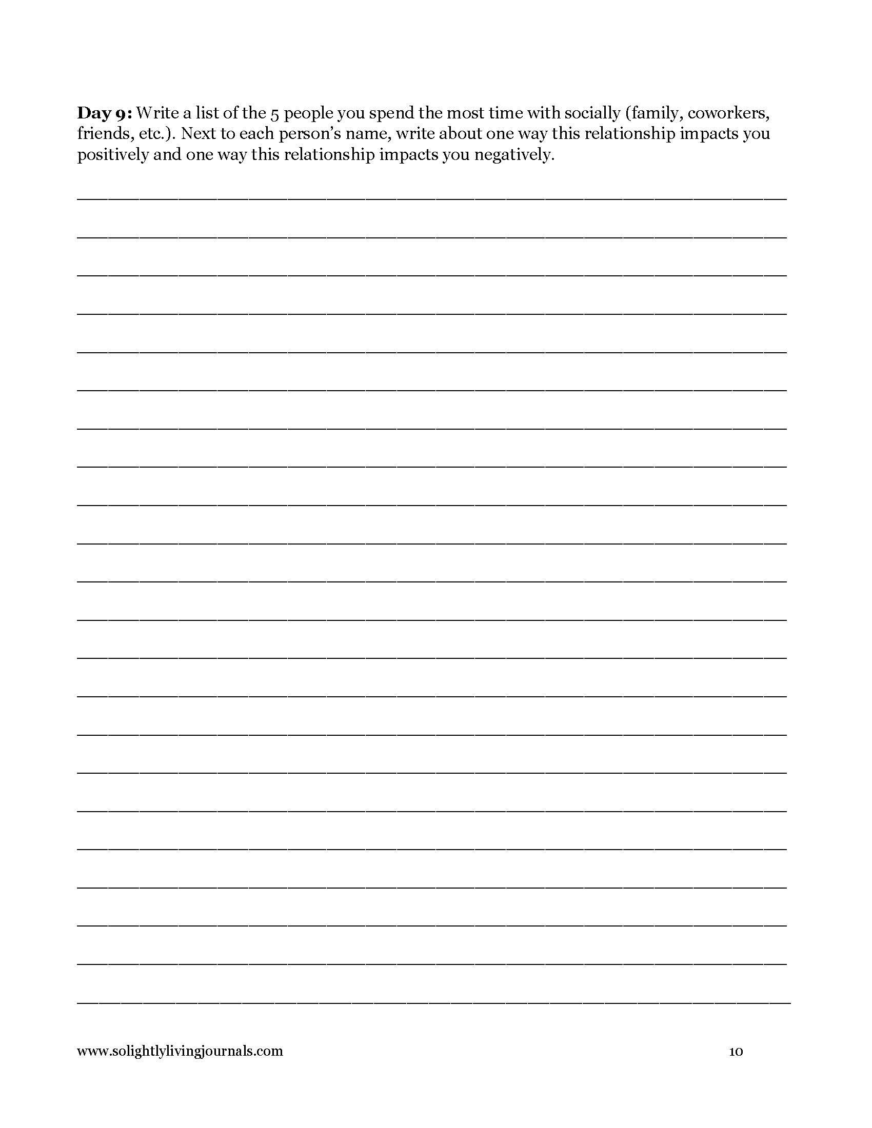 Free printable journal pages for self reflection page 10.