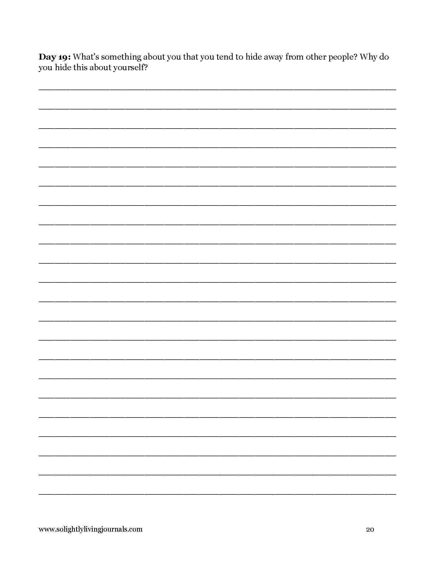 Free printable journal pages for self reflection page 20.