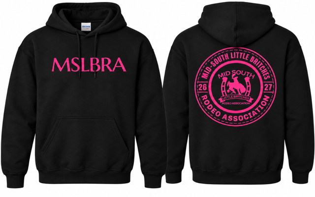 Black with Hot Pink Print Gildan HOODIE