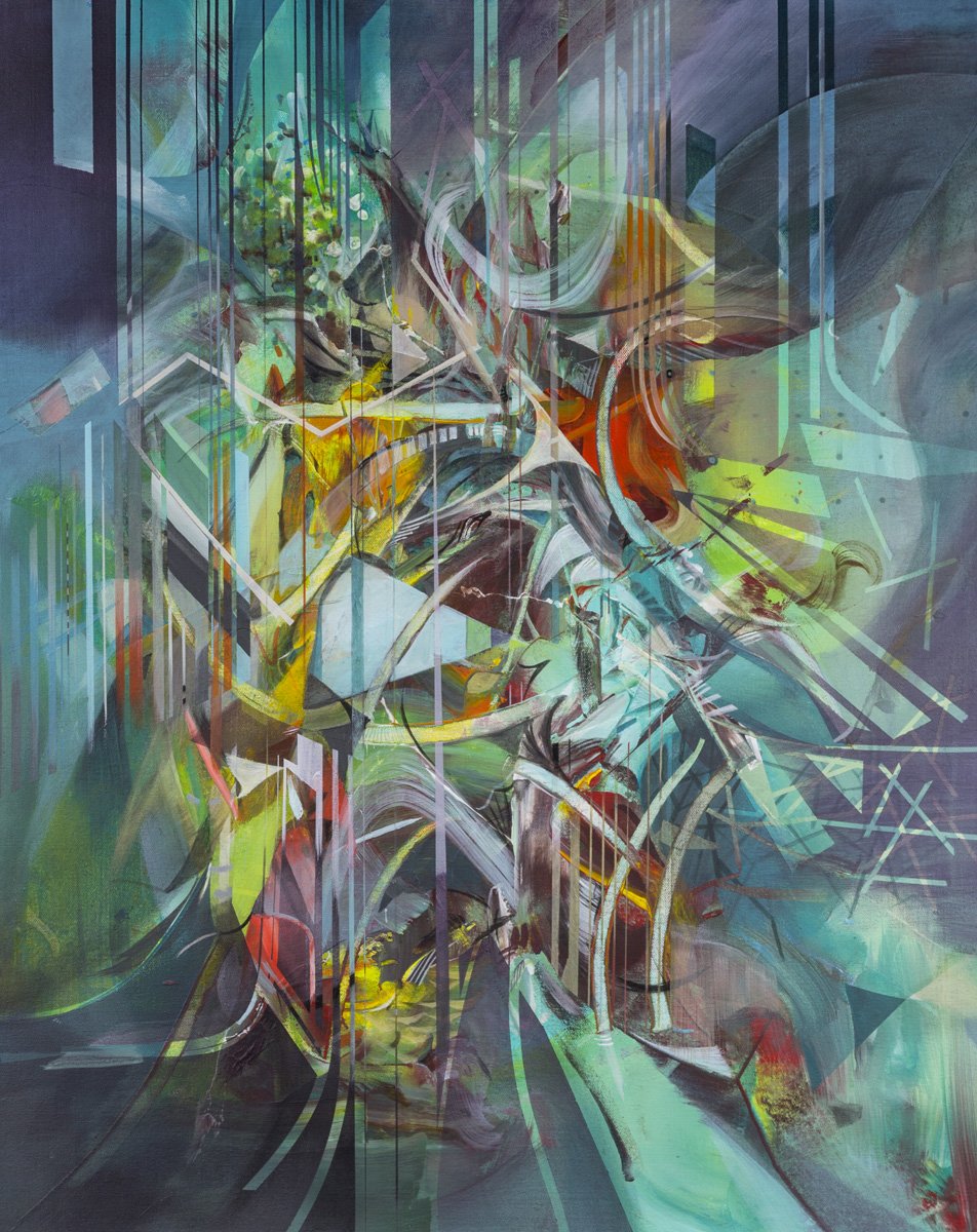 Into the Invisible #2,
acrylic on canvas, 24 x 32”