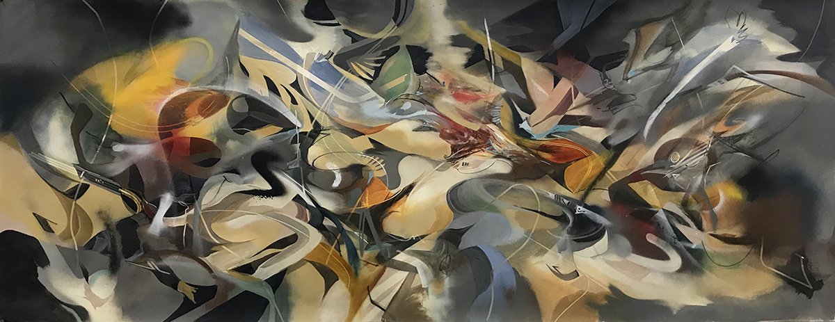 Manufactured Consent, 2018,
acrylic on canvas, 43 x 58”