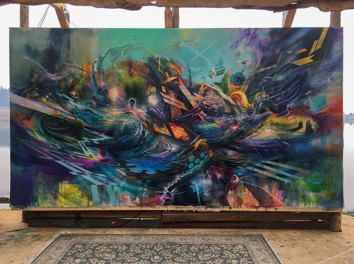 Oliver Vernon, Mars-1, Damon Soule,
David Lee, Nome Edonna
Painted live at Symbiosis
Oregon Eclipse Festival, 2017