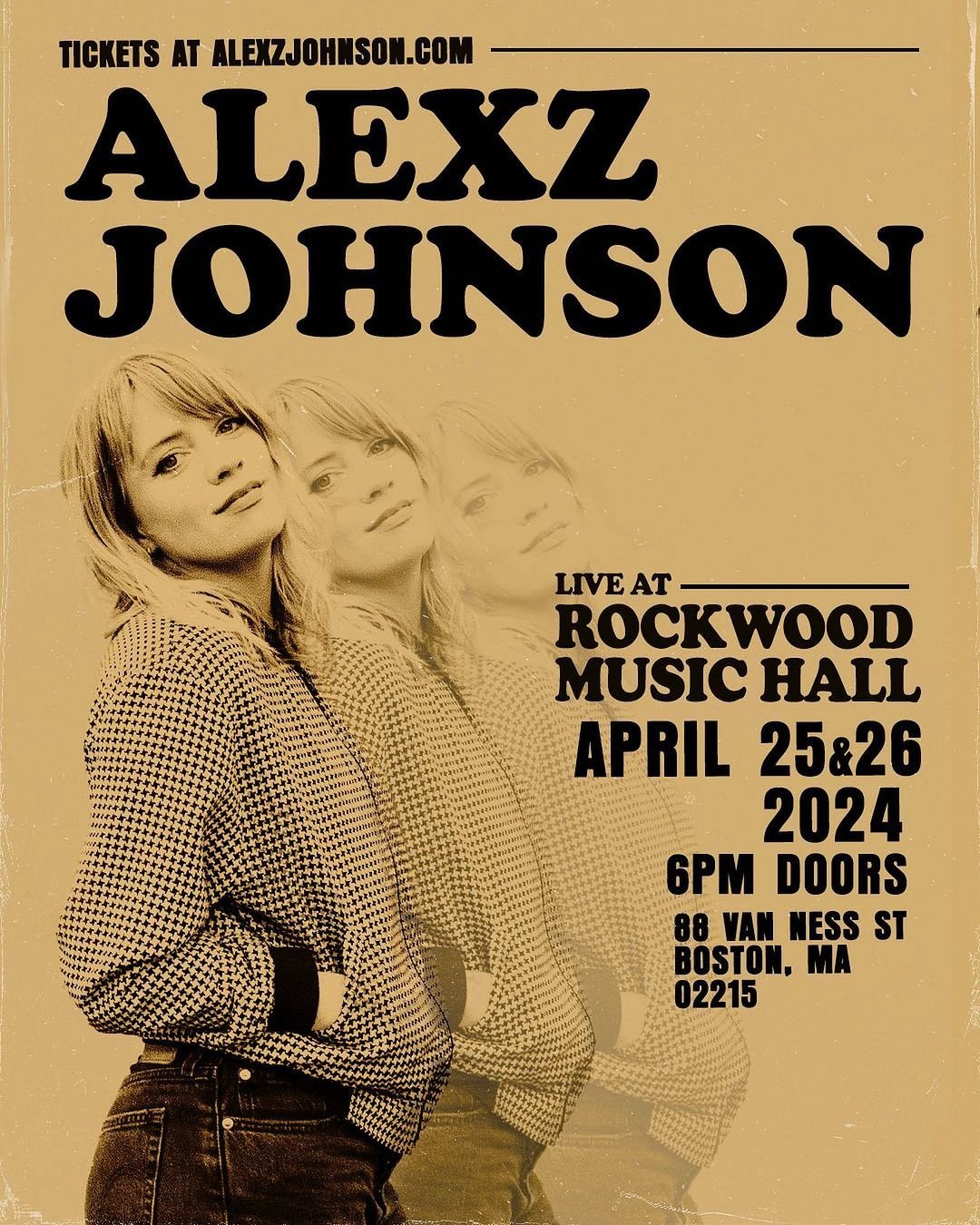 Tonight &amp; tomorrow - @alexzjohnsonofficial !

Tickets: rockwoodboston.com