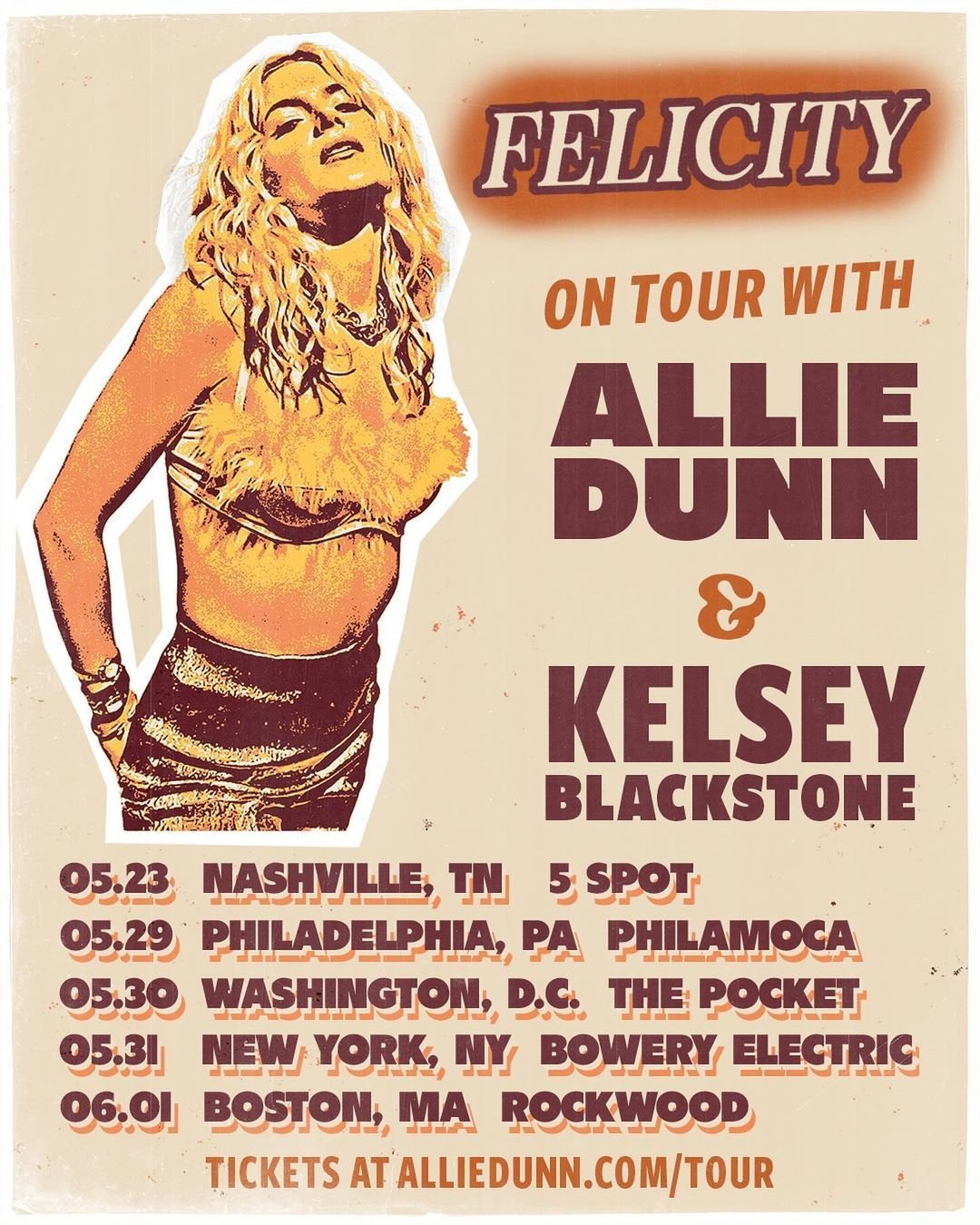 Felicity
with Allie Dunn, Kelsey Blackstone

June 1, 6:30pm

Tickets: rockwoodboston.com

Presented by @get2thegigbos @massconcerts