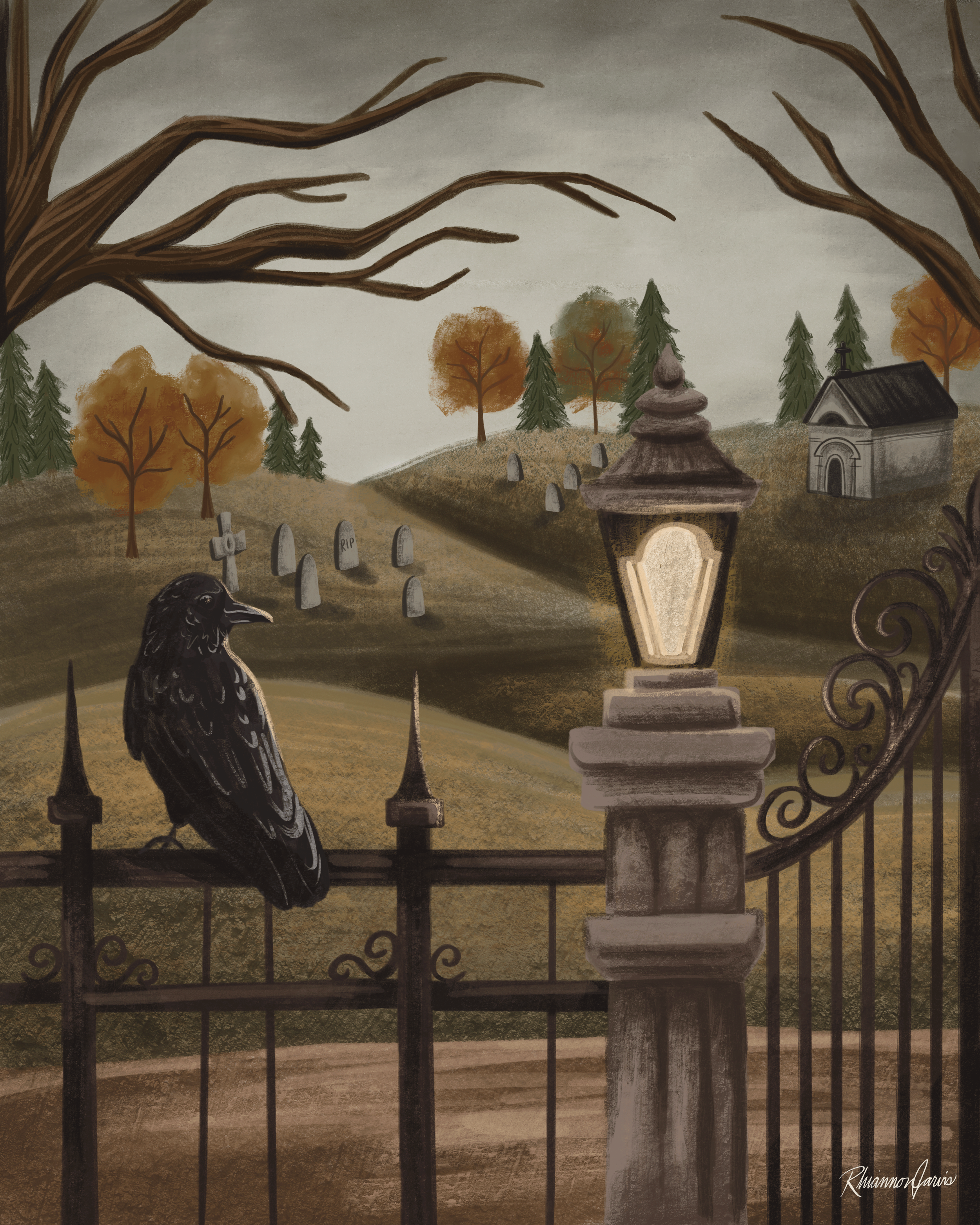 "The Graveyard Keeper" - 8x10" Giclée Illustration Print