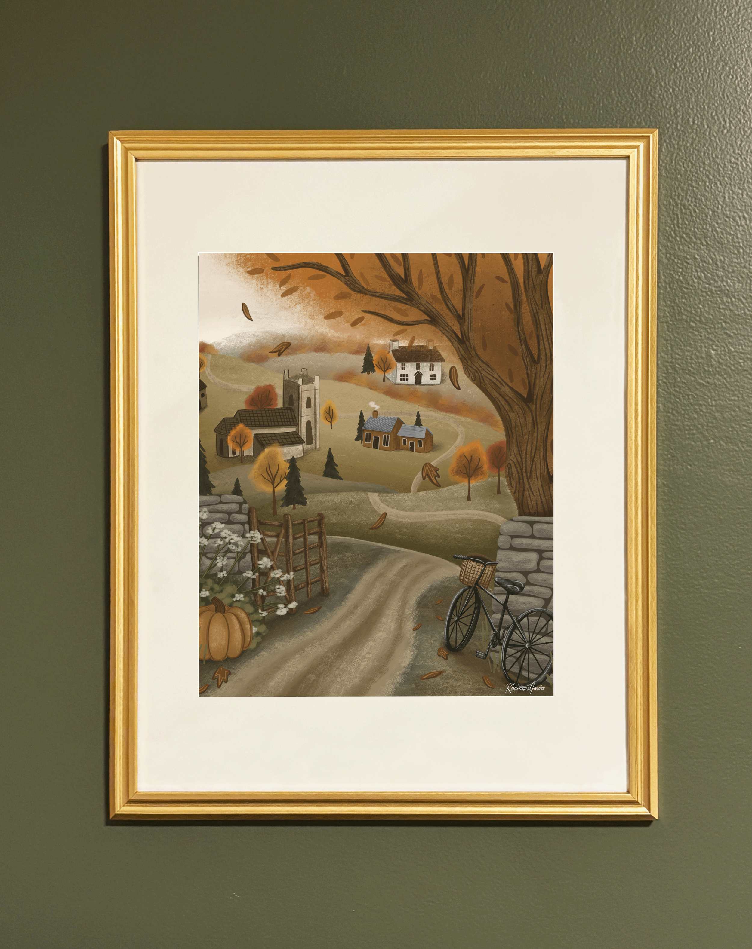 "Village on a Hill" - 8x10" Giclée Illustration Print