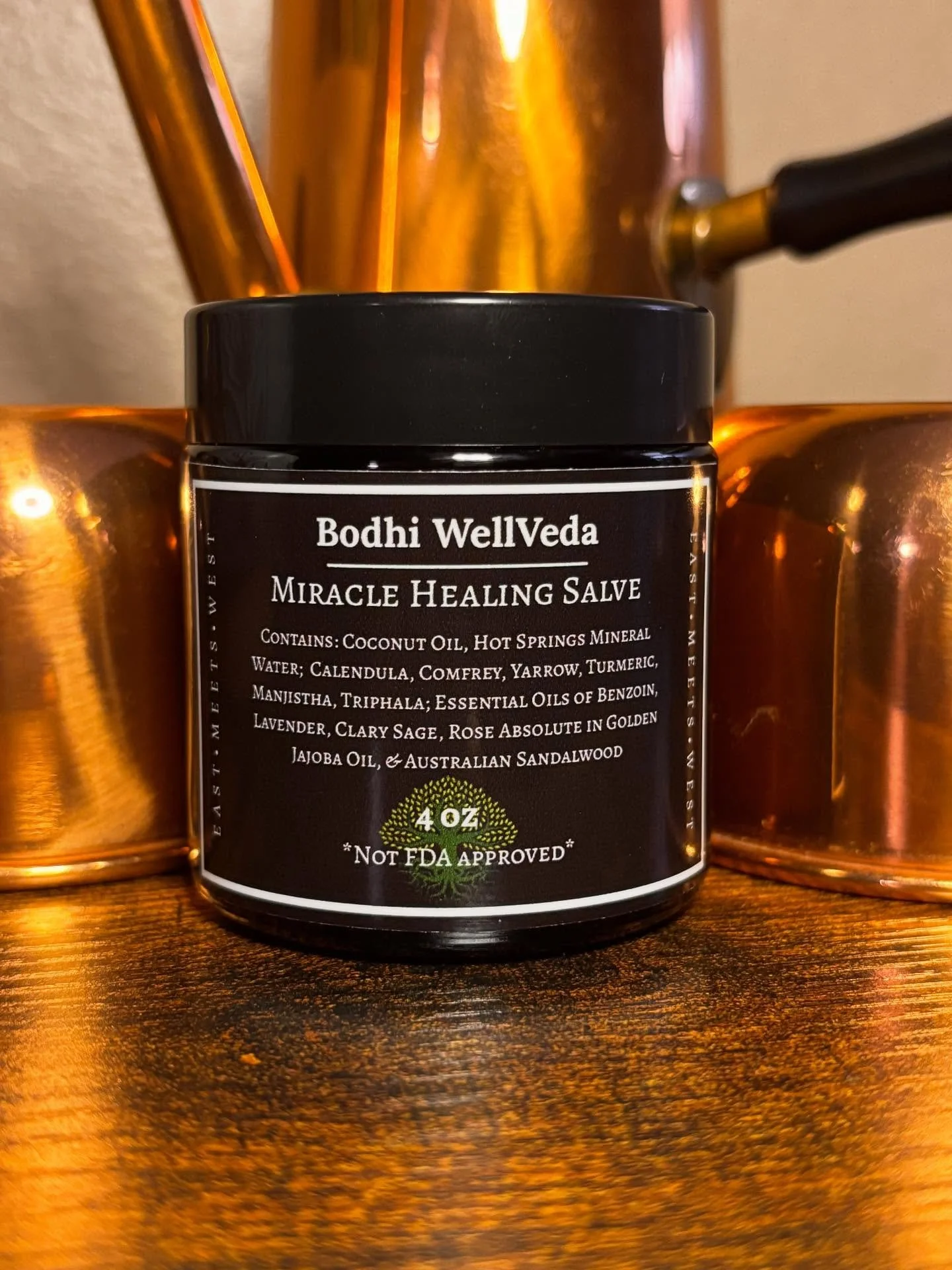 The new Miracle Healing Salve from Wild Willows is back! BUT as the new &bull;EAST MEETS WEST&bull; Bodhi WellVeda blend! This new formulation boasts the healing properties from the healing waters of the Hot Springs mineral water and copper nano-part