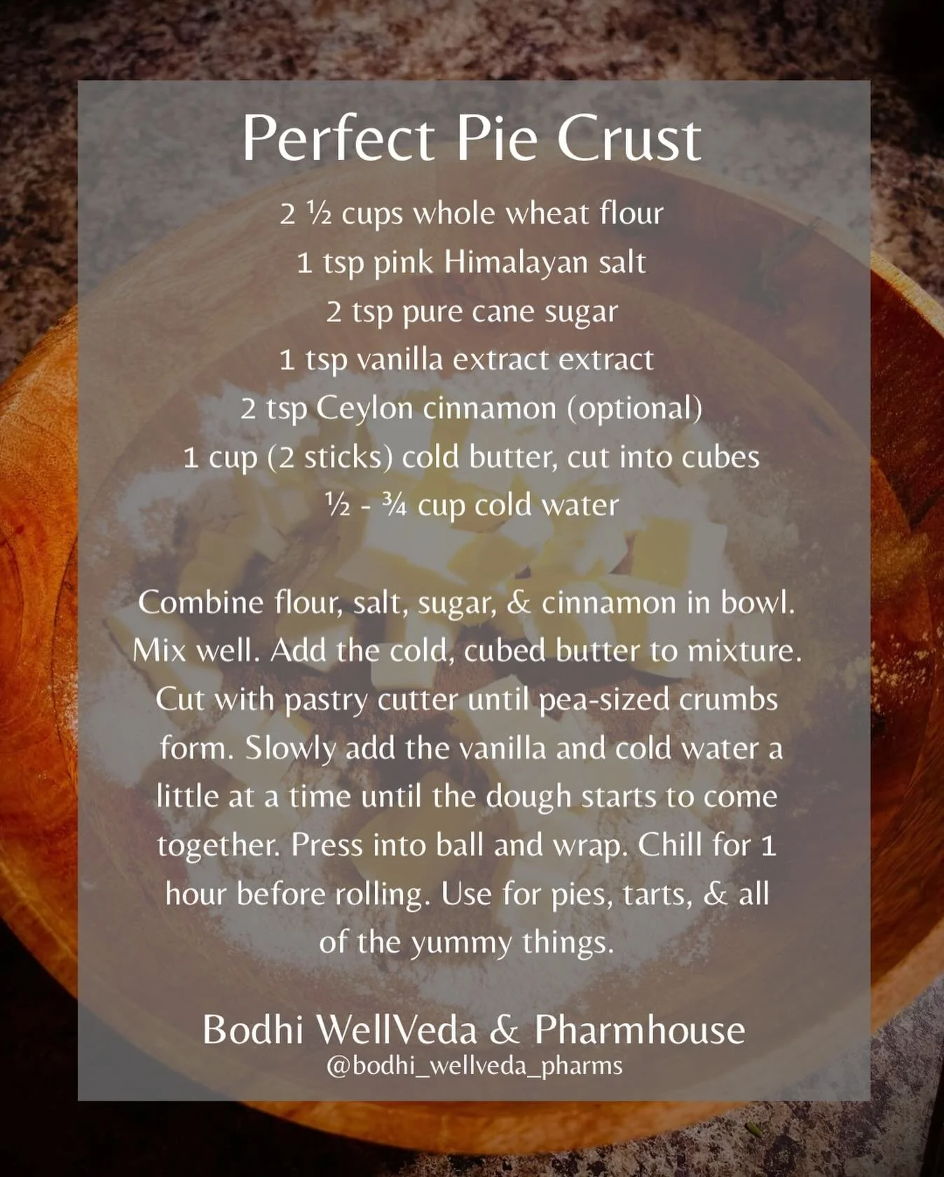 Perfect, wholesome pie crust. Everytime.

#piecrust #recipe #food #arkansas #holisticwellness