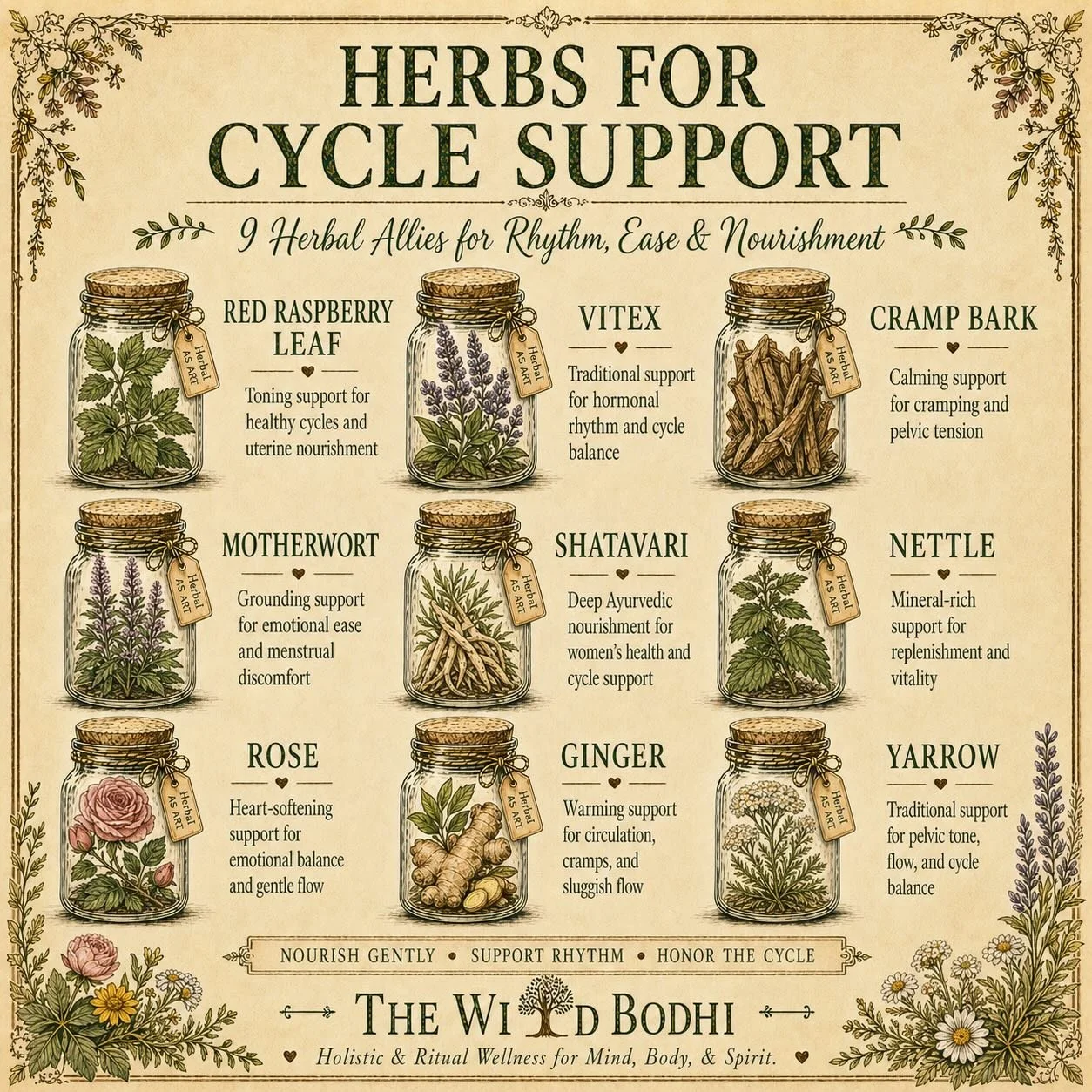 Where are my ladies at that need a little cycle support? 🌿

These herbal allies are some of my favorite plant companions for supporting the cycle through many different seasons, whether the body is asking for steadiness, comfort, nourishment, or flo