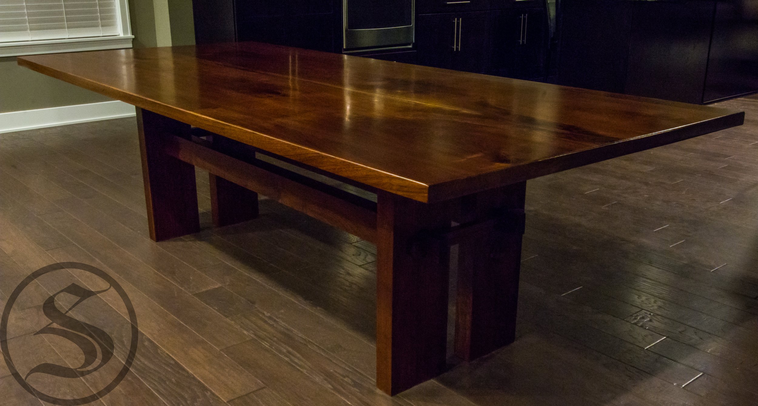 Large walnut dining table