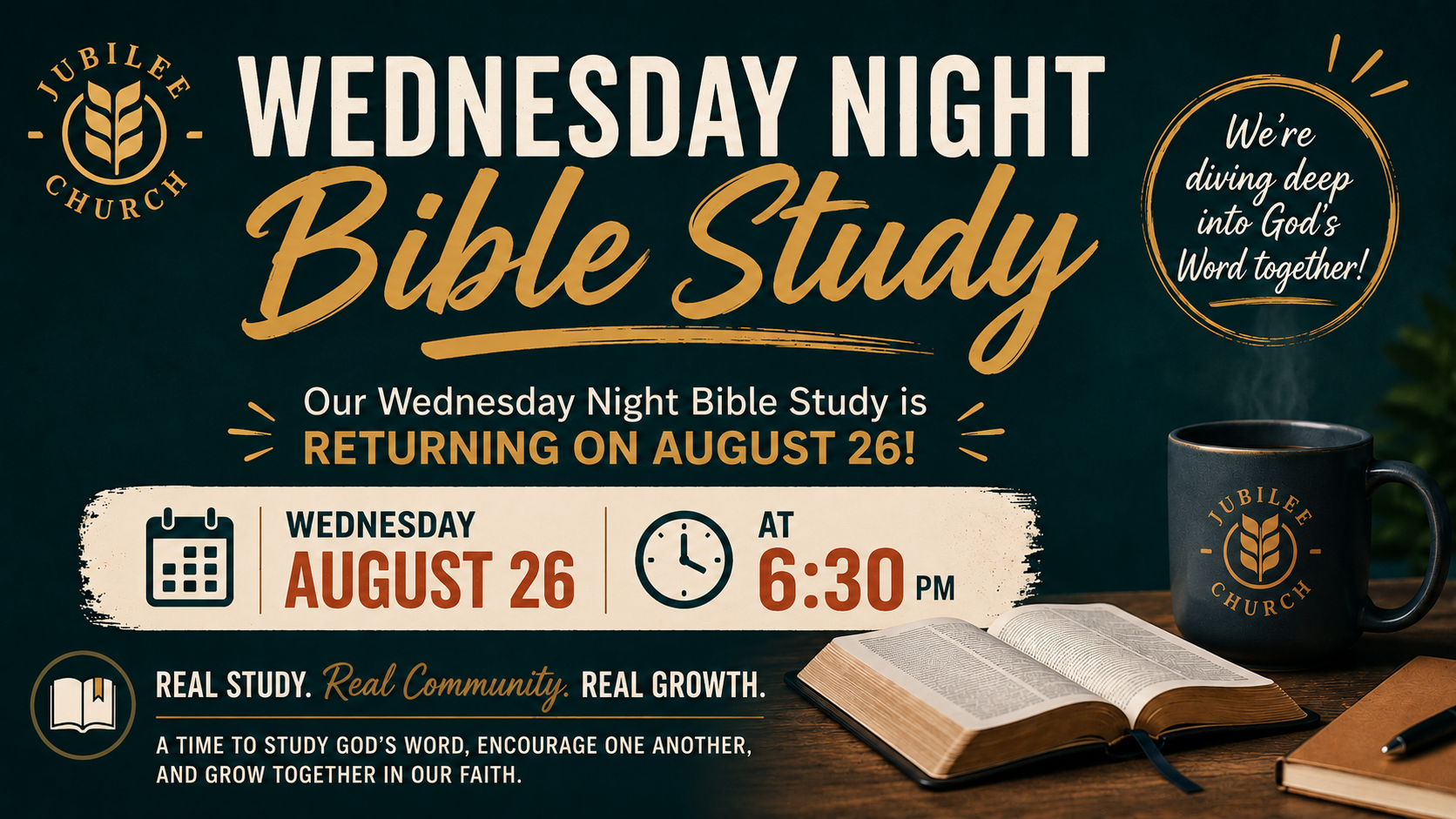Wednesday Night Bible Study Returns