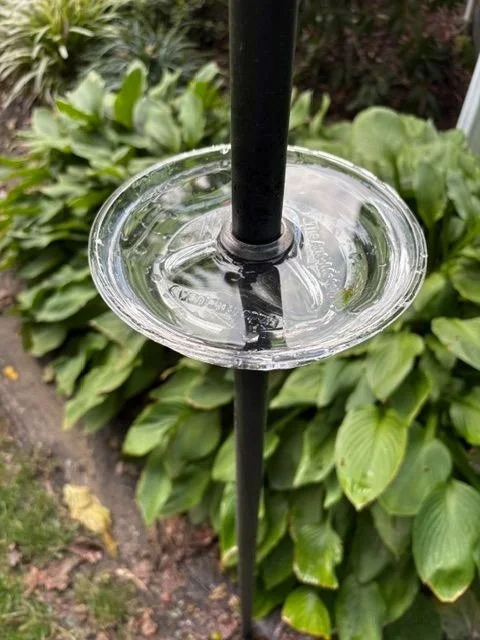 Clean, refilled The Ant-Mote resealed on its bushing on a black feeder pole