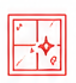 A red-colored diagram of the Sudoku puzzle grid with some filled-in squares.