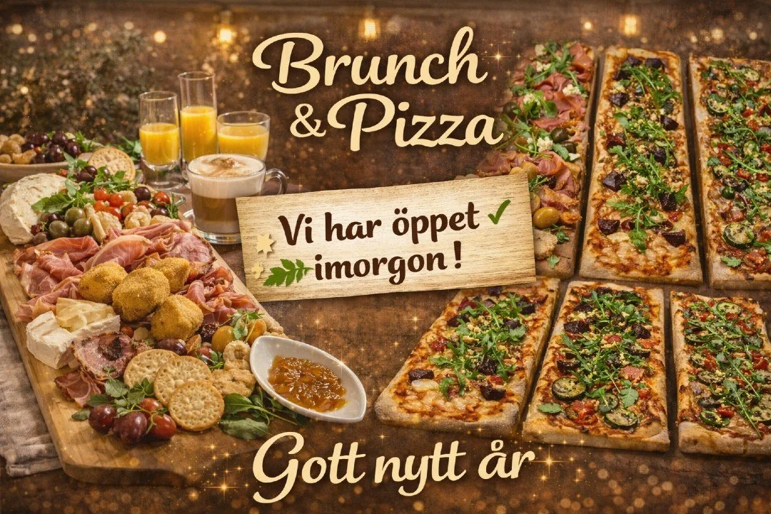 ✨ Brunch &amp; Pizza &ndash; vi &auml;r redo att fira med er! ✨

Starta dagen med en h&auml;rlig brunch fylld med goda ostar, chark och fr&auml;scha smaker &ndash; och forts&auml;tt med v&aring;ra nybakade pizzor som g&ouml;r hela bordet glatt. Perfe