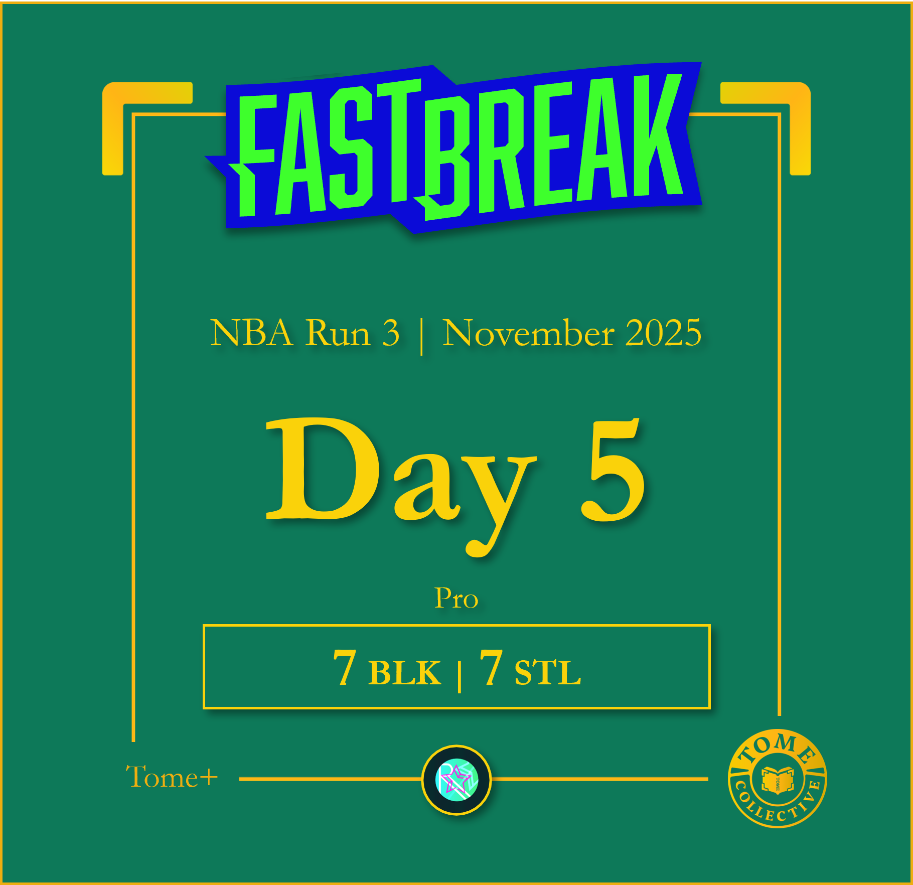 Tome+ | NBA Fast Break Pro | Run 3 | Day 5