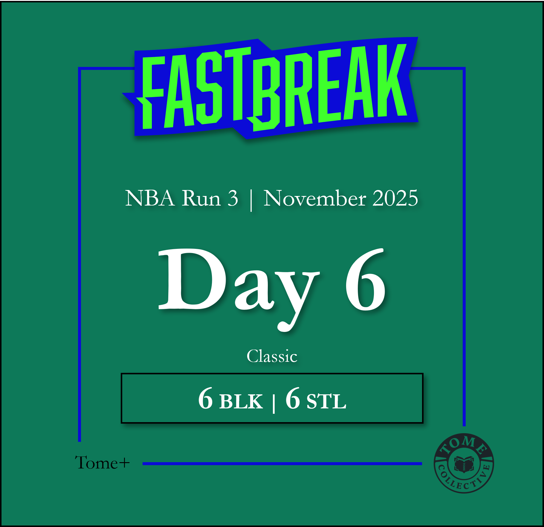 Tome+ | NBA Fast Break Classic | Run 3 | Day 6