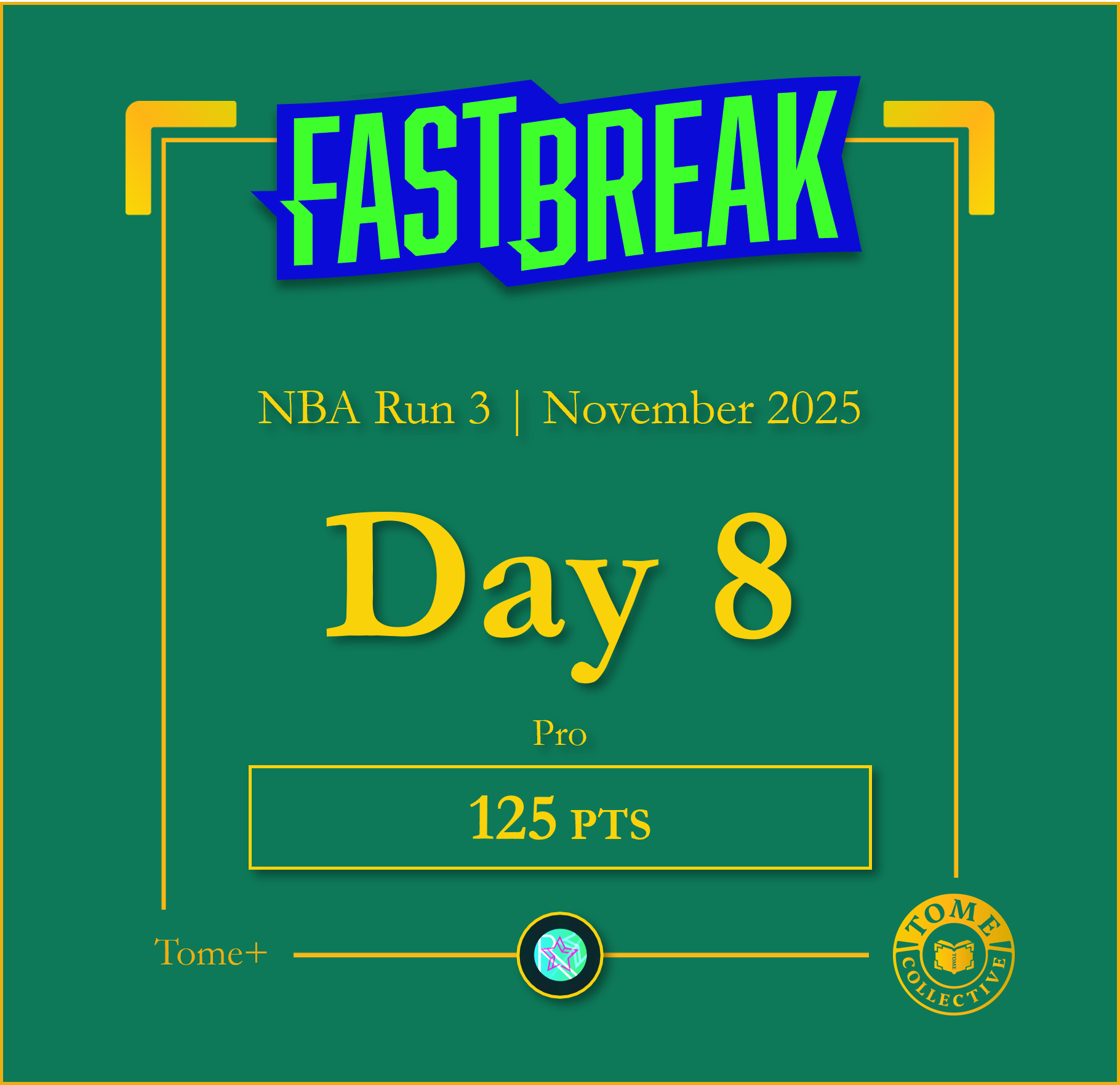 Tome+ | NBA Fast Break Pro | Run 3 | Day 8