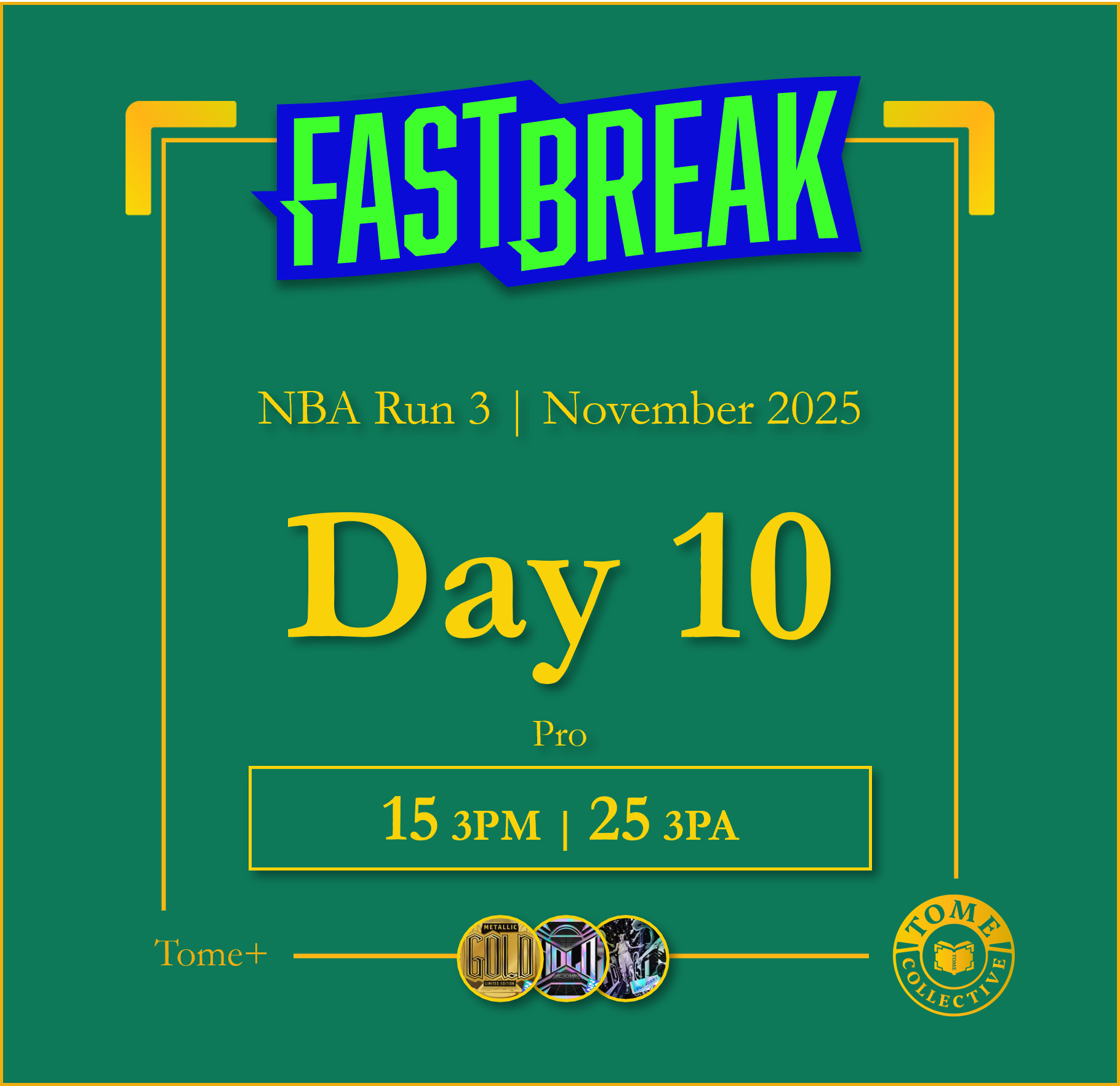 Tome+ | NBA Fast Break Pro | Run 3 | Day 10