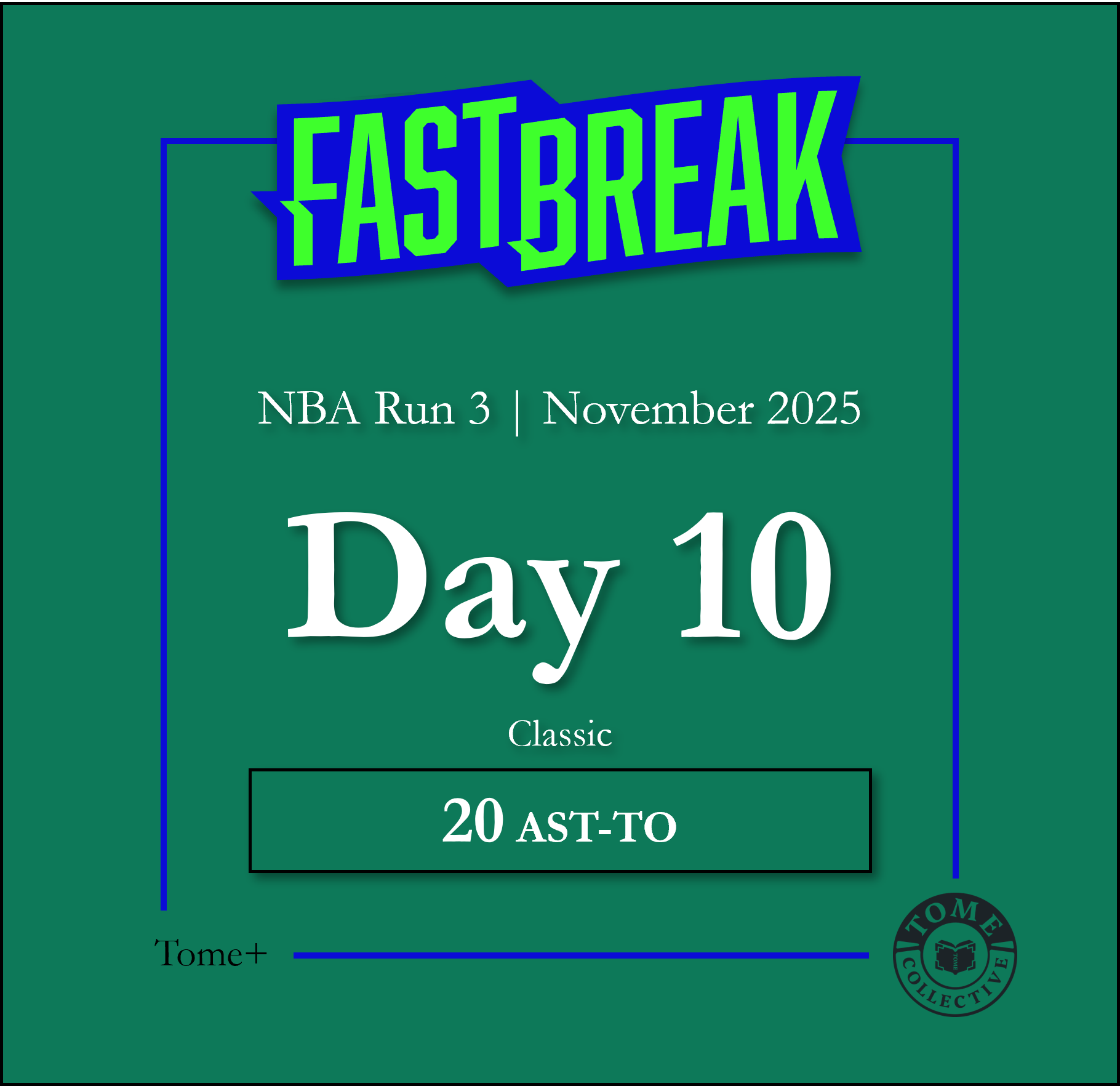Tome+ | NBA Fast Break Classic | Run 3 | Day 10