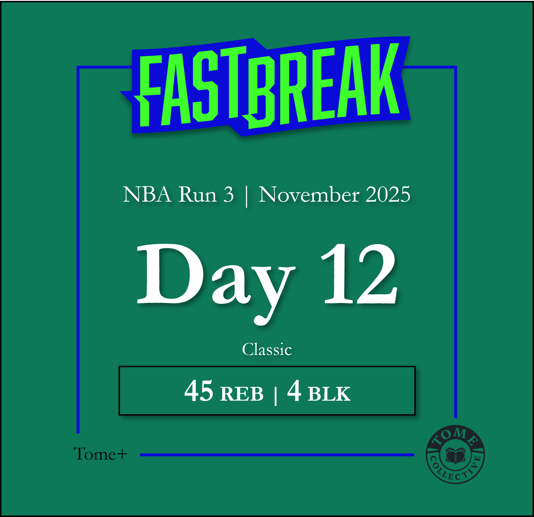 Tome+ | NBA Fast Break Classic | Run 3 | Day 12