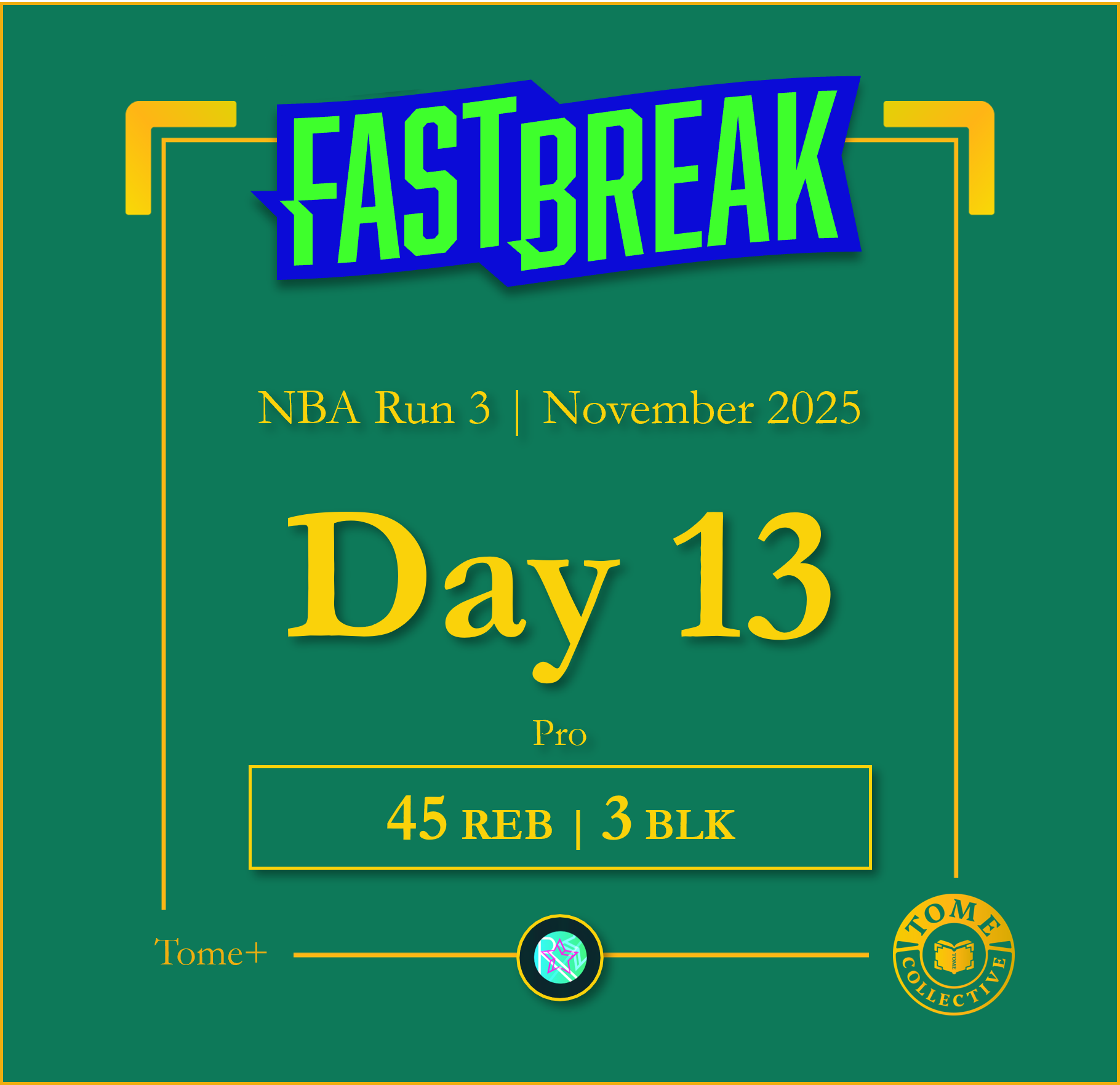 Tome+ | NBA Fast Break Pro | Run 3 | Day 13