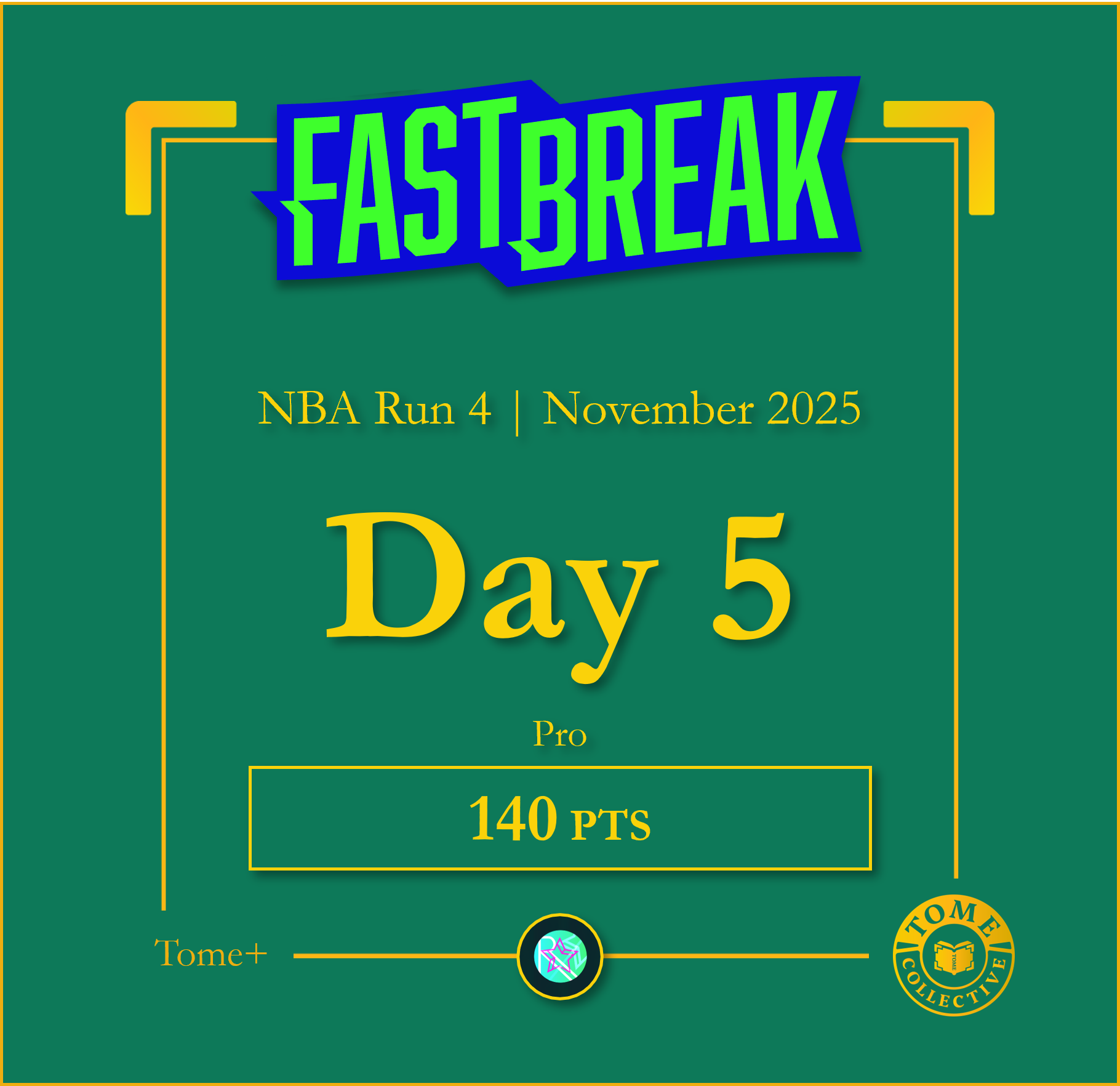 Tome+ | NBA Fast Break Pro | Run 4 | Day 5
