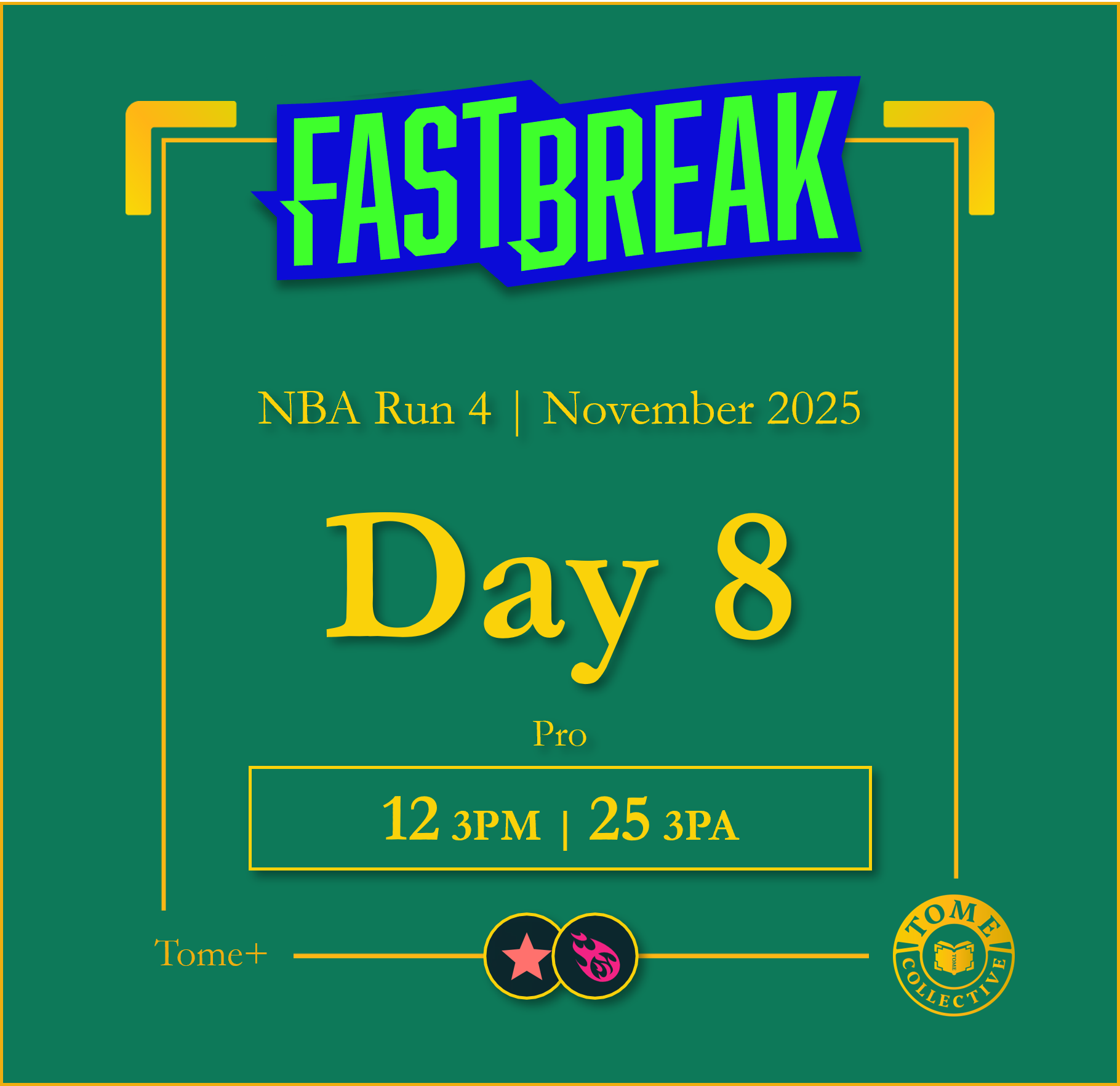 Tome+ | NBA Fast Break Pro | Run 4 | Day 8