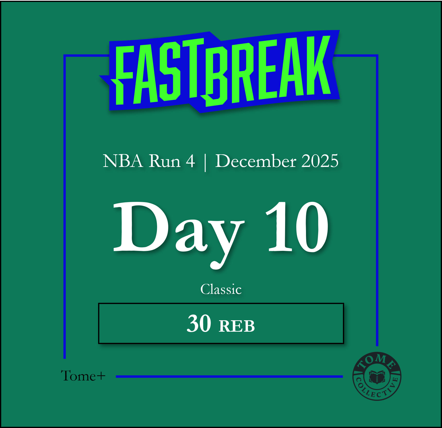 Tome+ | NBA Fast Break Classic | Run 4 | Day 10