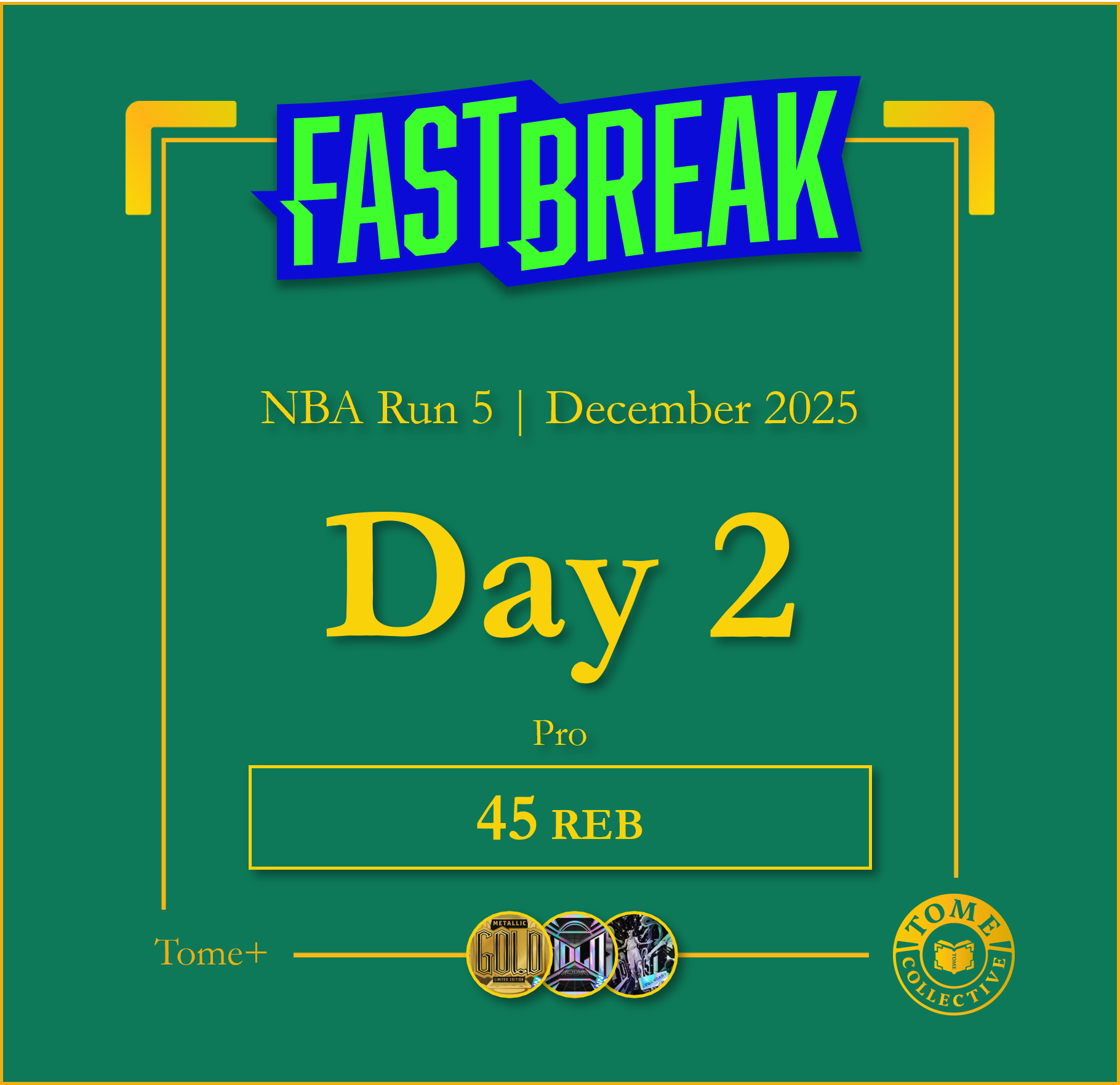 Tome+ | NBA Fast Break Pro | Run 5 | Day 2
