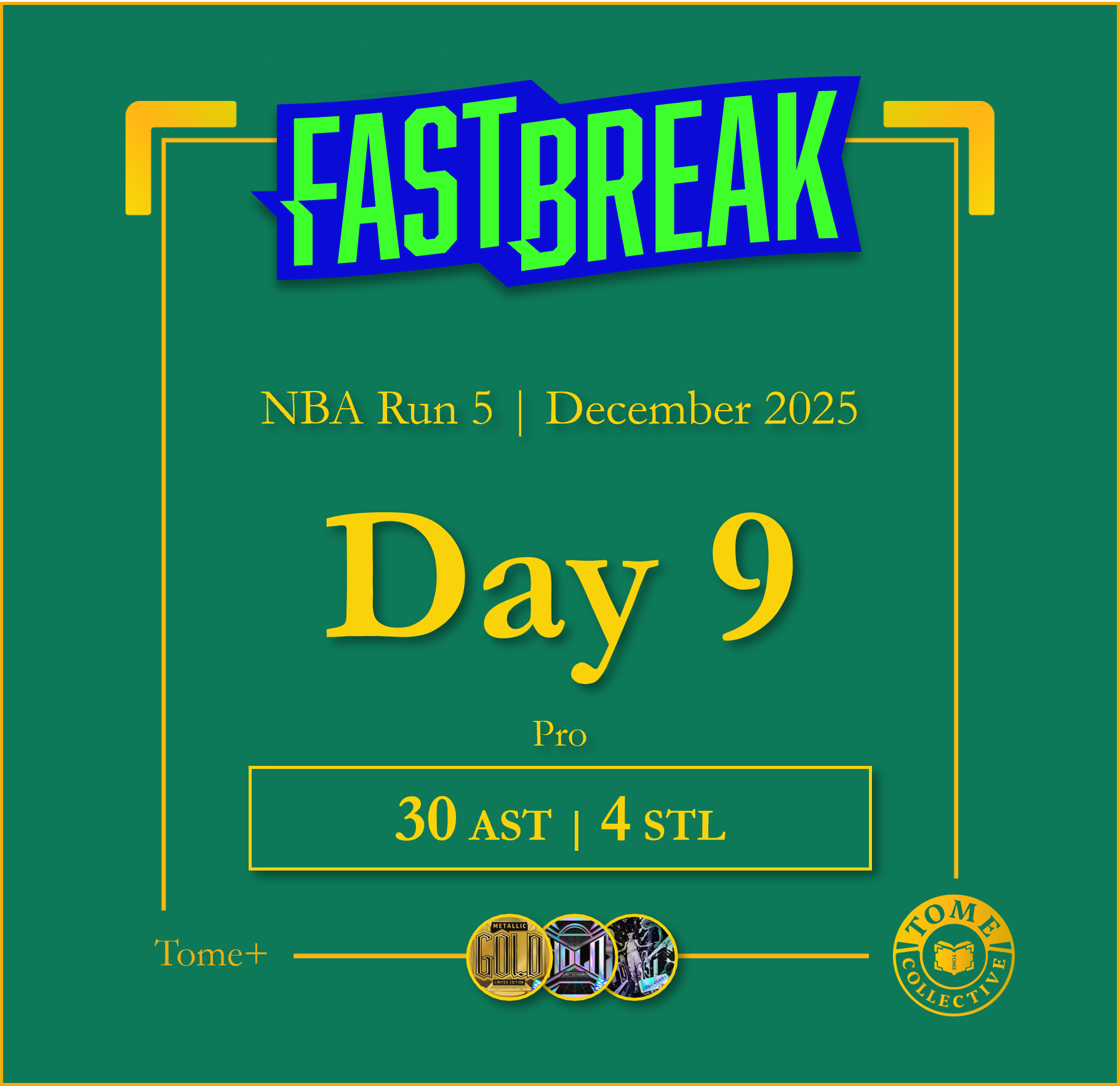 Tome+ | NBA Fast Break Pro | Run 5 | Day 9