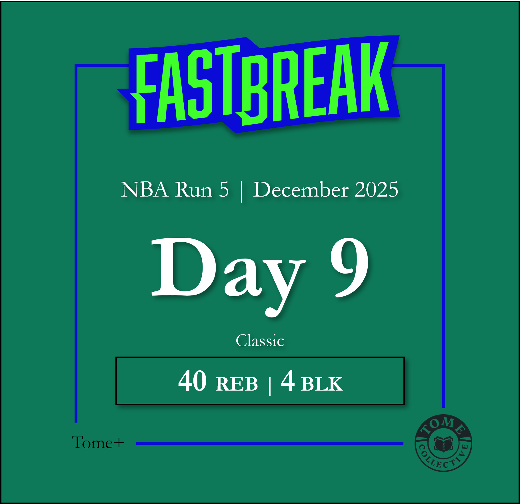 Tome+ | NBA Fast Break Classic | Run 5 | Day 9