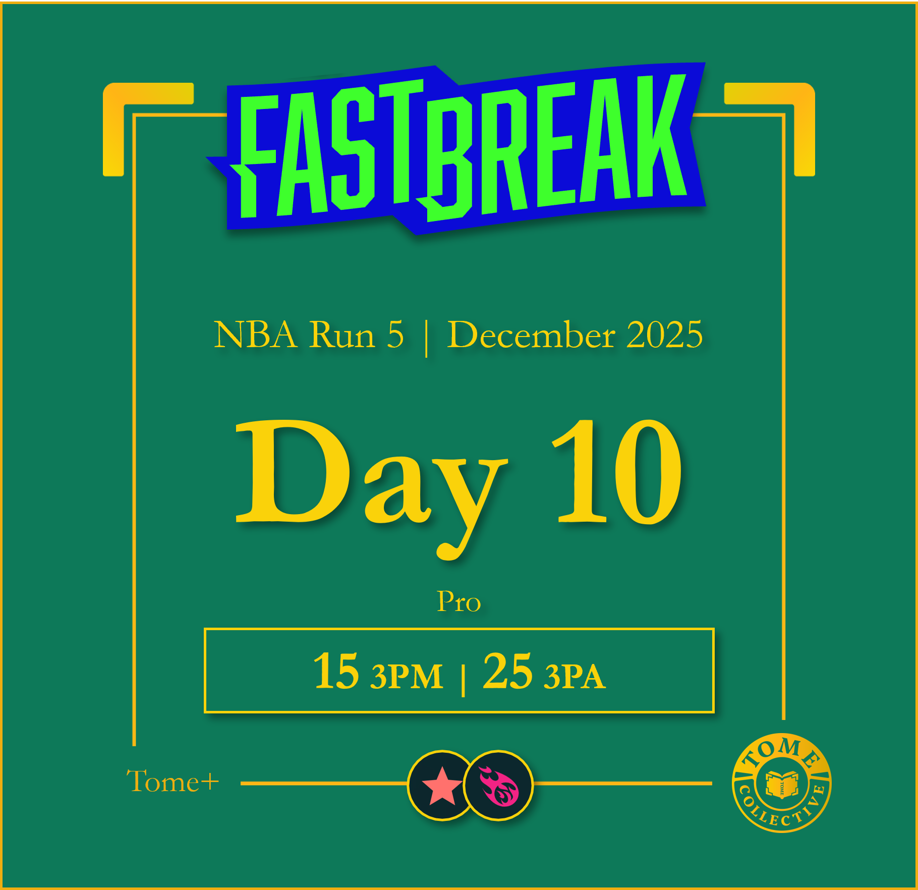 Tome+ | NBA Fast Break Pro | Run 5 | Day 10