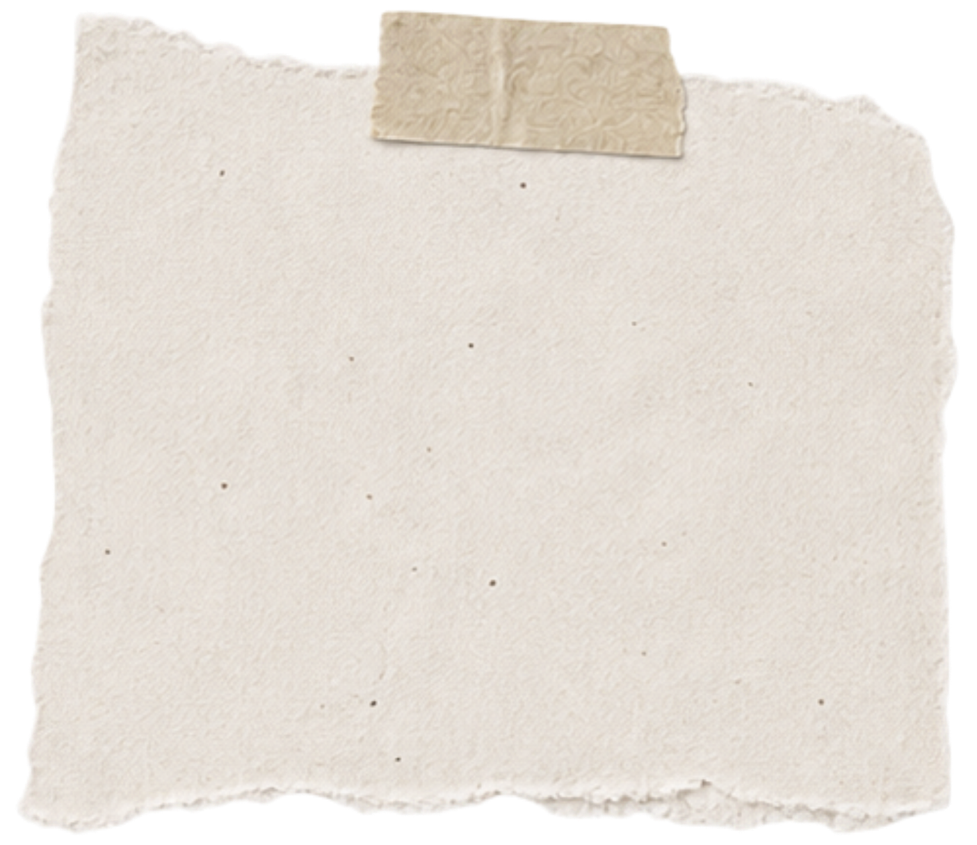 A plain, slightly textured sheet of beige paper with a piece of masking tape at the top.