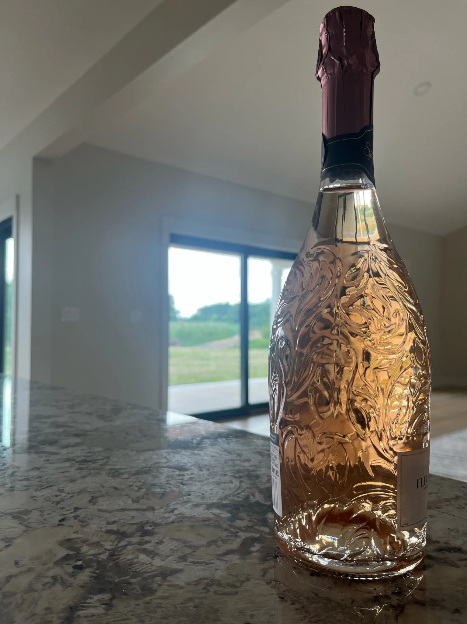 Celebratory champagne in your new home.