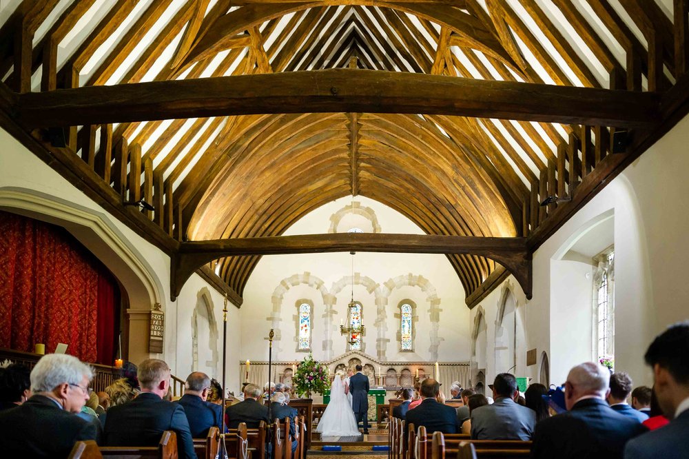 Swallowfield church wedding ceremony, Hampshire