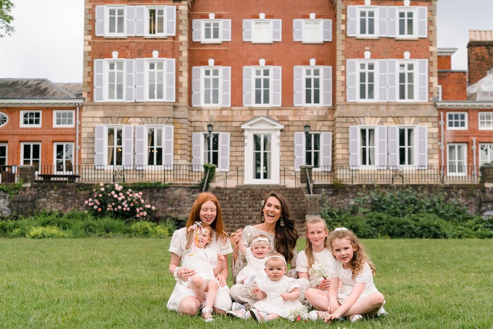 Bridal party in front of York House, Twickenham