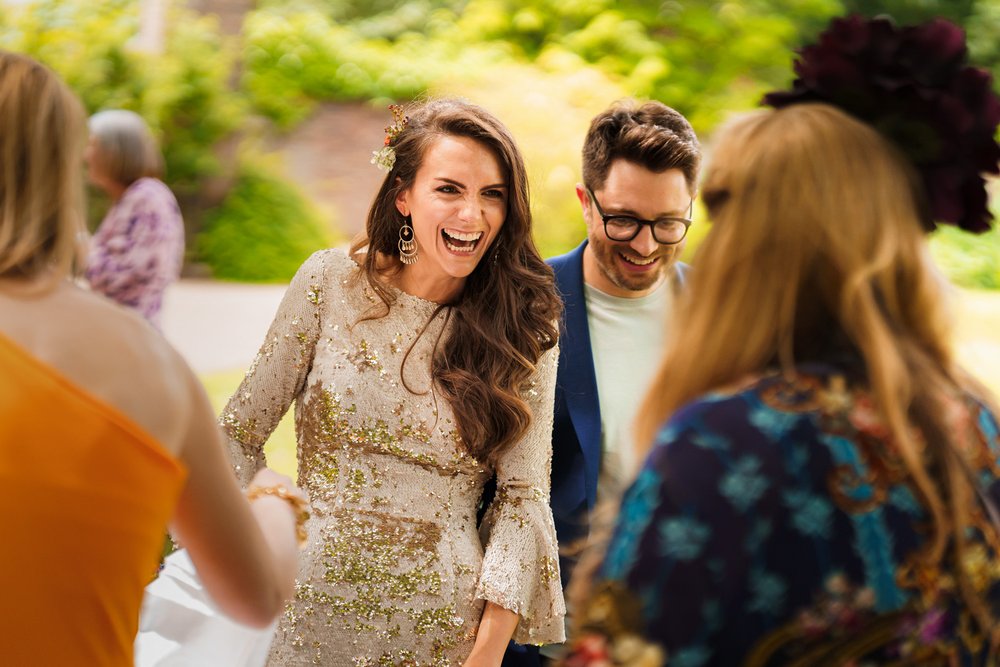 Bride wearing a Julita London wedding dress