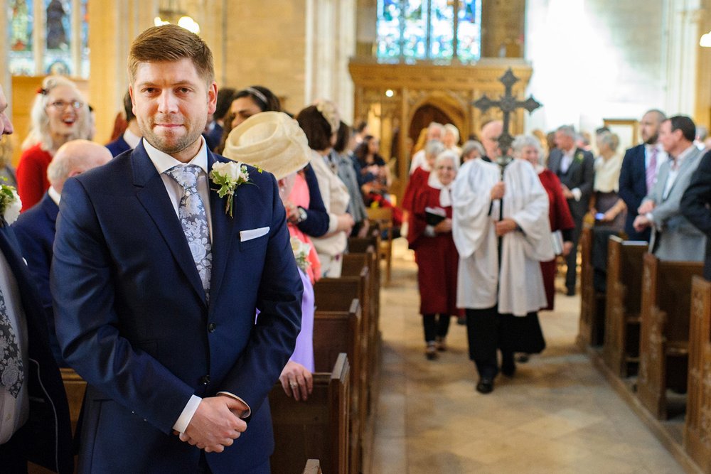 Choir enters Somerset church wedding
