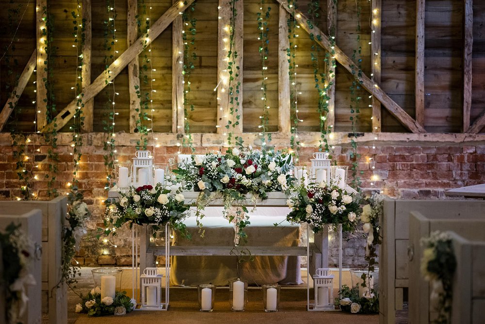 ceremony space at Milling Barn