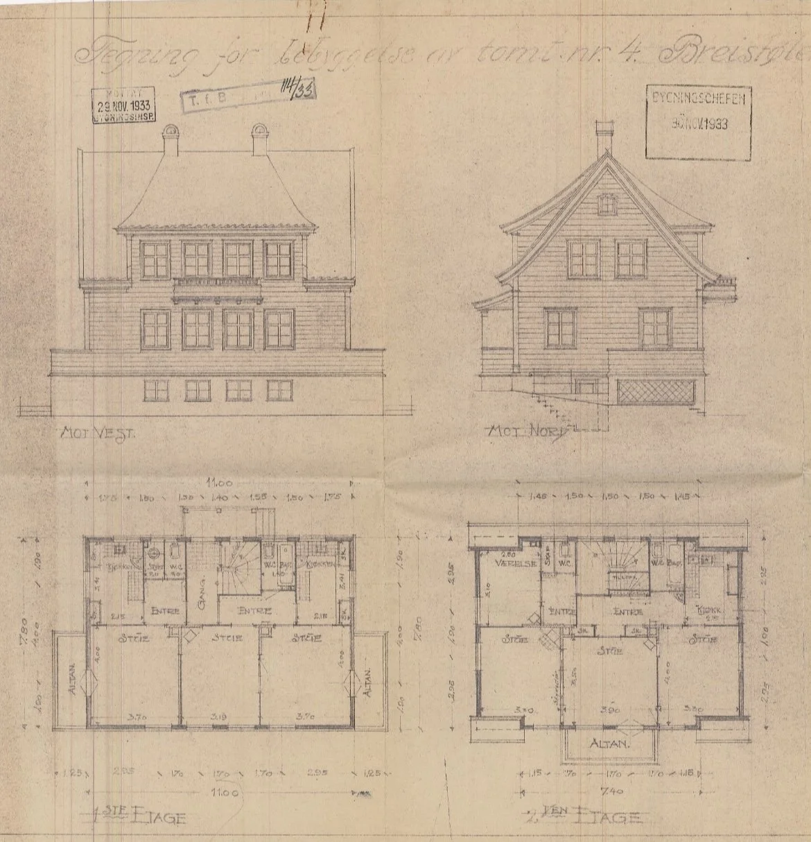 Totalrenovering Breistølen: Eksisterende tegninger.