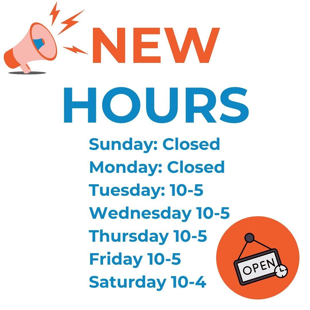 Oh, happy day! We are officially back to FULL-TIME hours starting ✨TODAY!✨ 🕰️☺️🙌🏼 Drop by to see what&rsquo;s new! 🦊