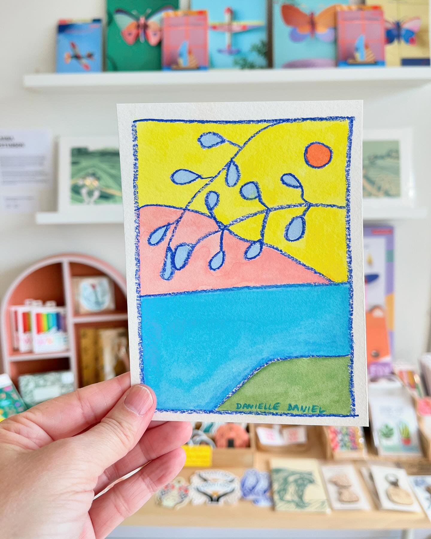 🎨 New paintings inspired by the Manitoulin Island landscape are here! Small works on paper to bring colour and JOY to a small corner of your life. Painted by Danielle Daniel in the early winter mornings while she drank way too much coffee. ☺️ Stop b