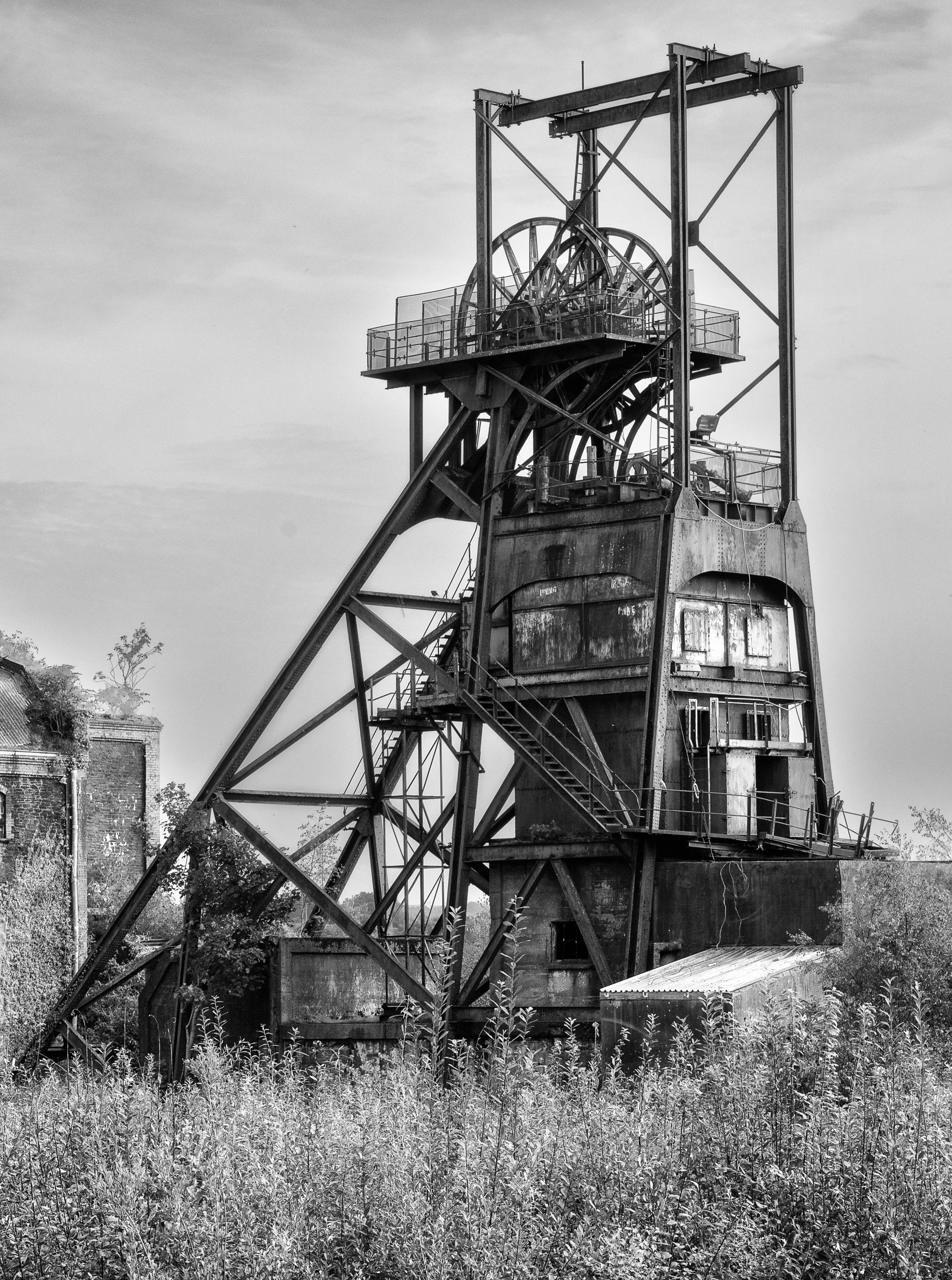 Penallta Colliery Portrait Black and White