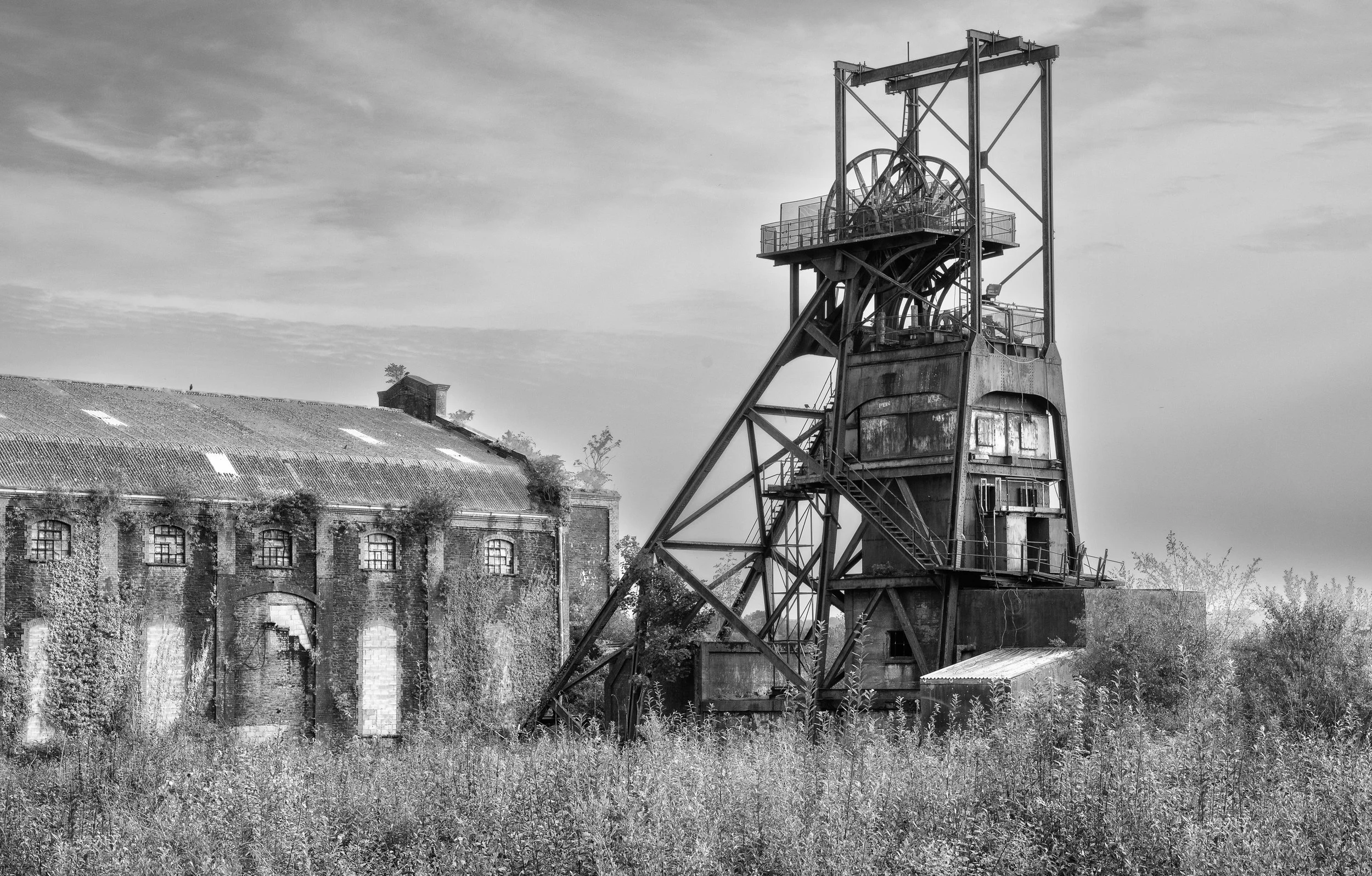 Penallta Colliery Landscpae Black and White