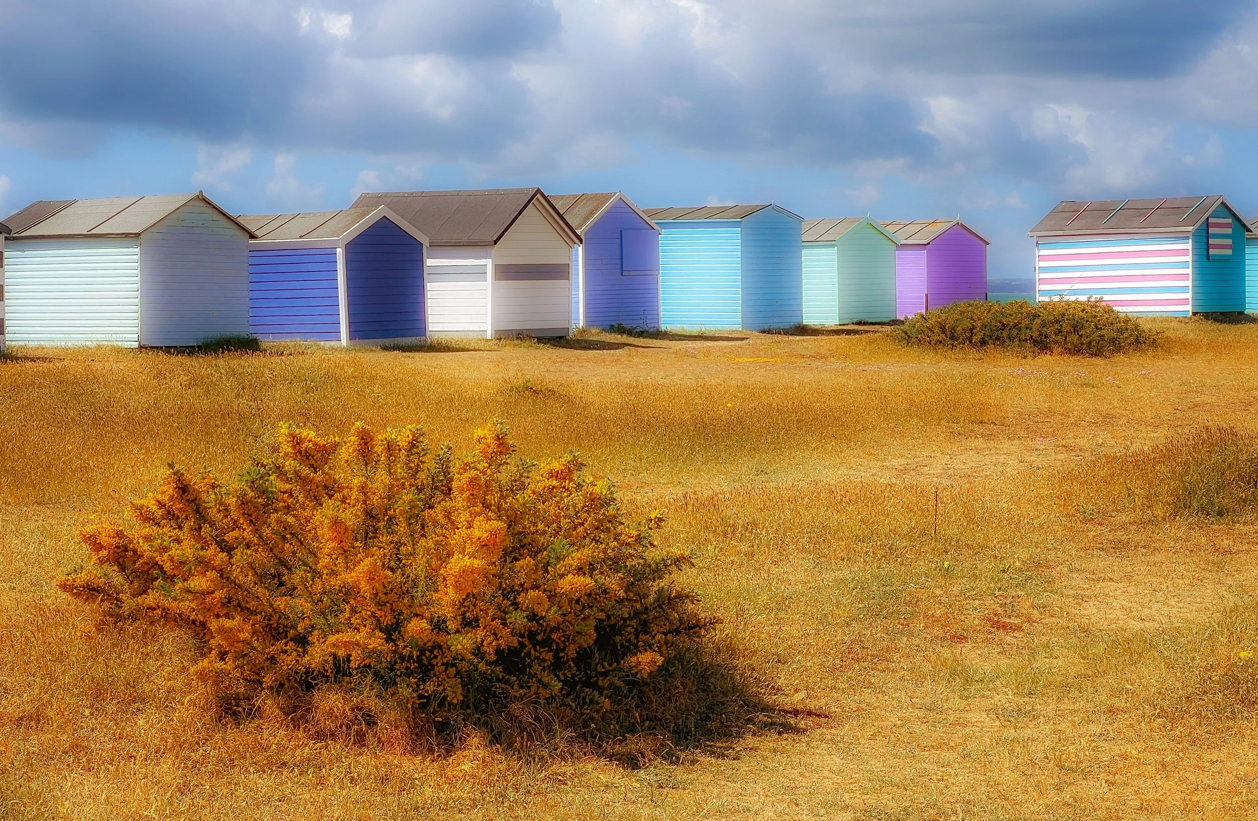 Beach Huts the Other Side. Hayling Island