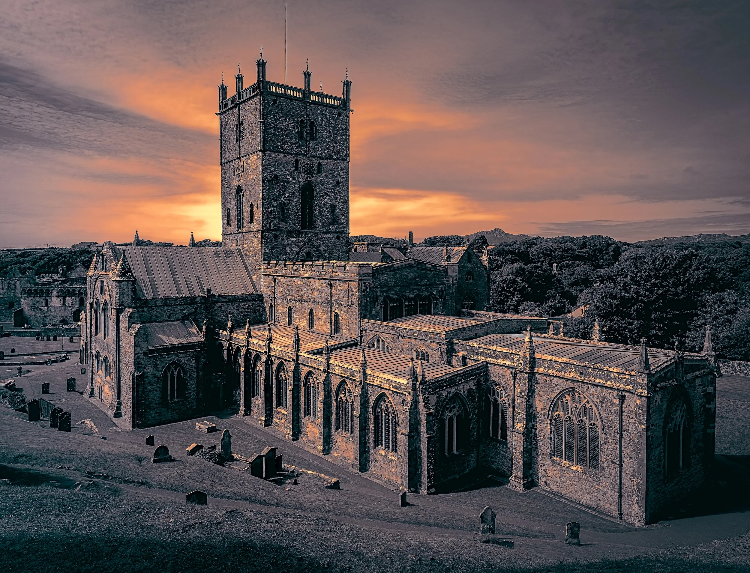 St Davids Catherdral in a Copper Glow