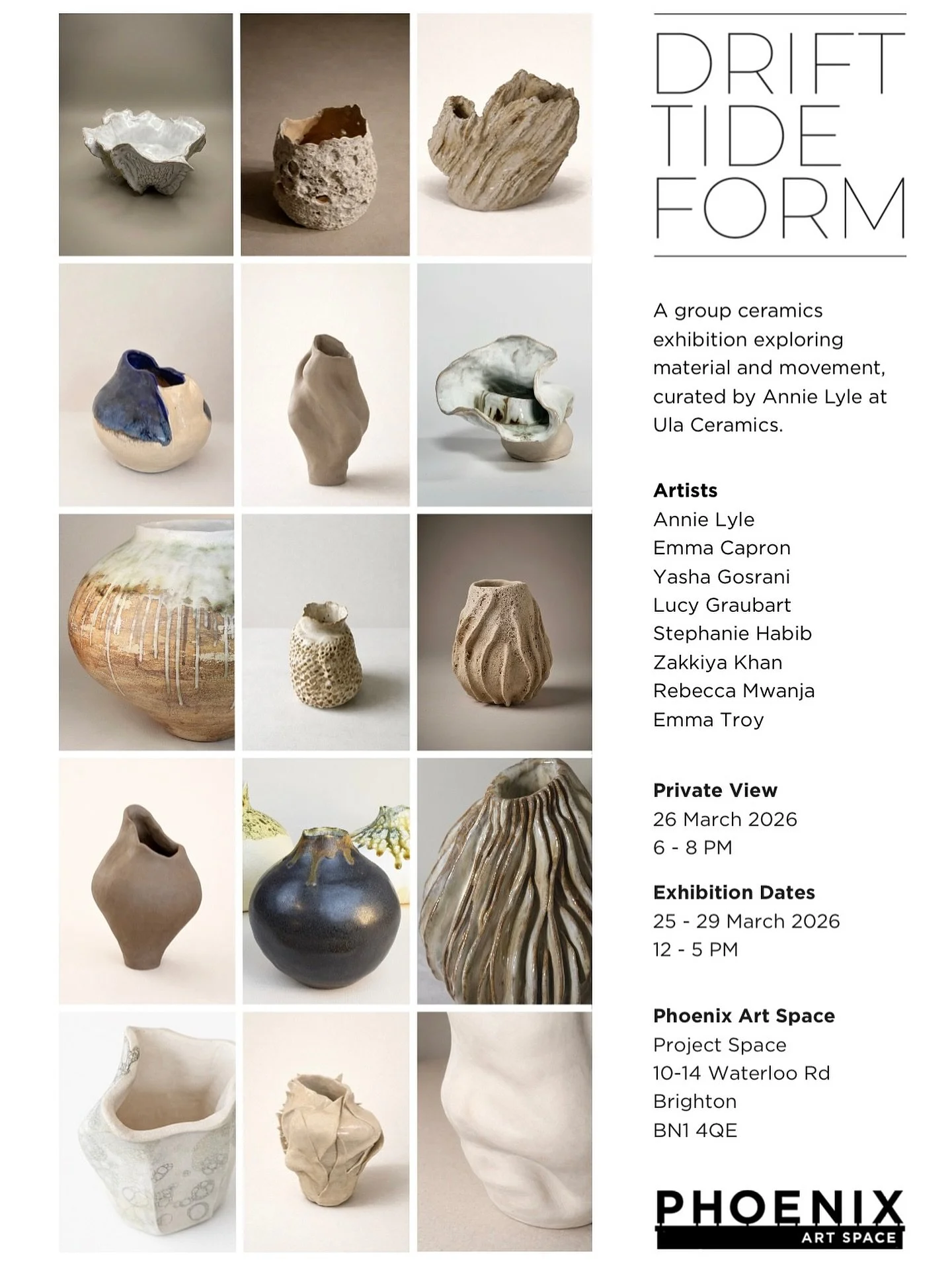 After nearly eight years of teaching ceramics, I&rsquo;ve had the privilege of working closely with some of the best women and artists I know, many of whom are my students. Our journey began at @phoenix_artspace and this exhibition marks a return to 