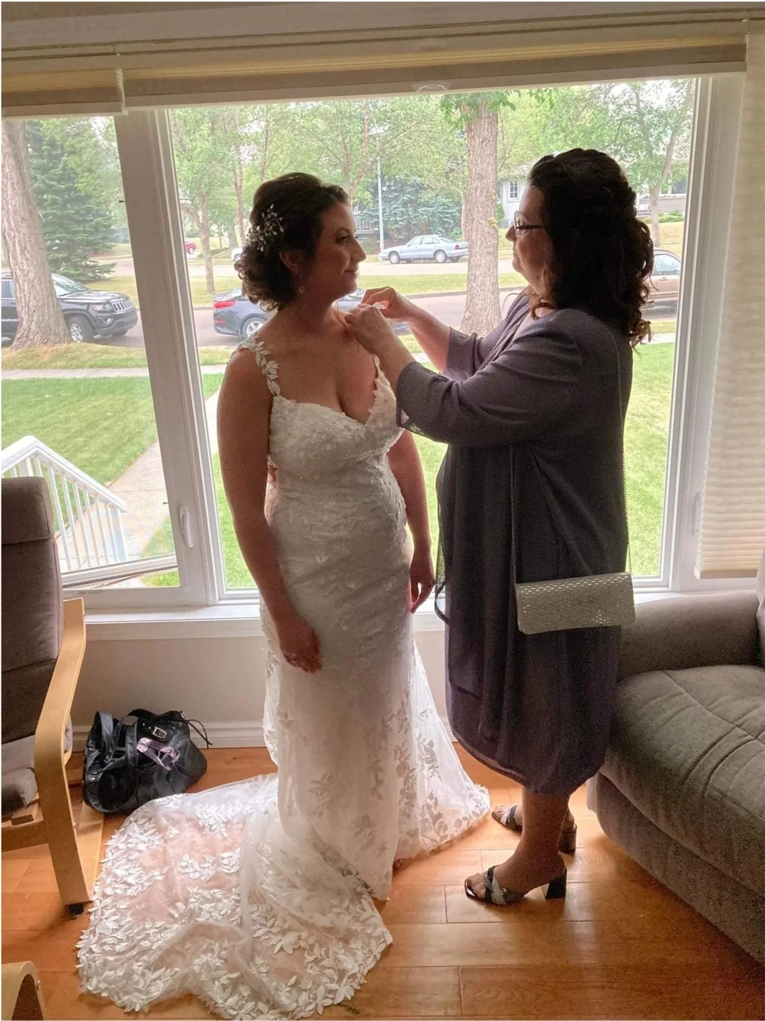 A special mother-daughter moment as I help Meagan get ready for her wedding day!