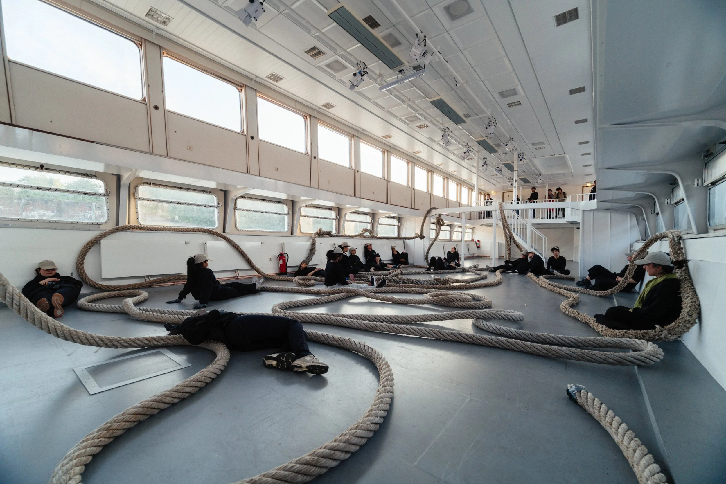  Gaete, Valentina. (2026). What the rope taught me about displacements [Performance]. Daurwelle, Bremen, Germany.  Photographed by Jimi Liu, 2026. 